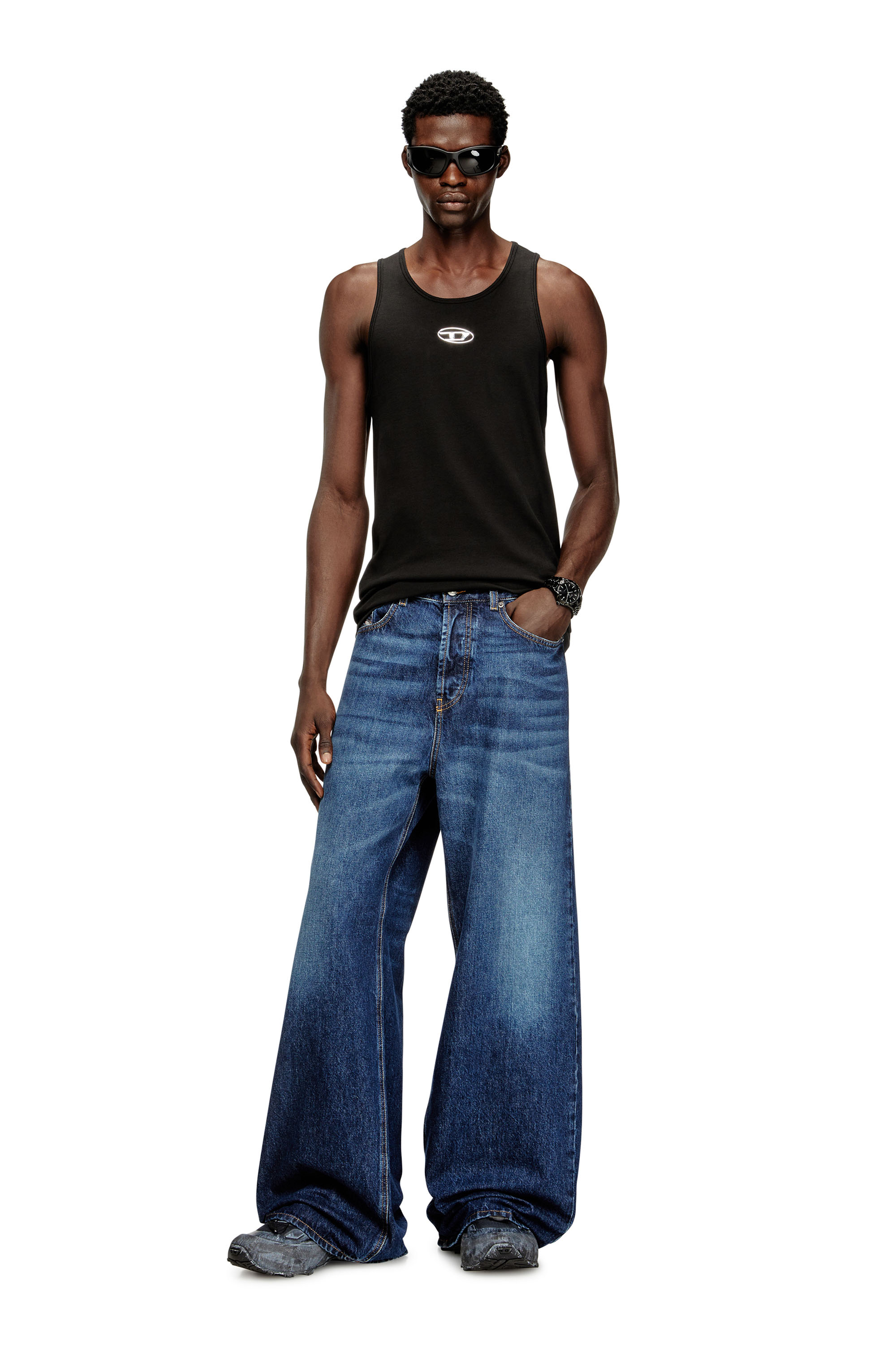 Diesel - T-LIFTY-IOD, Man's Cotton tank top with logo in Black - 2