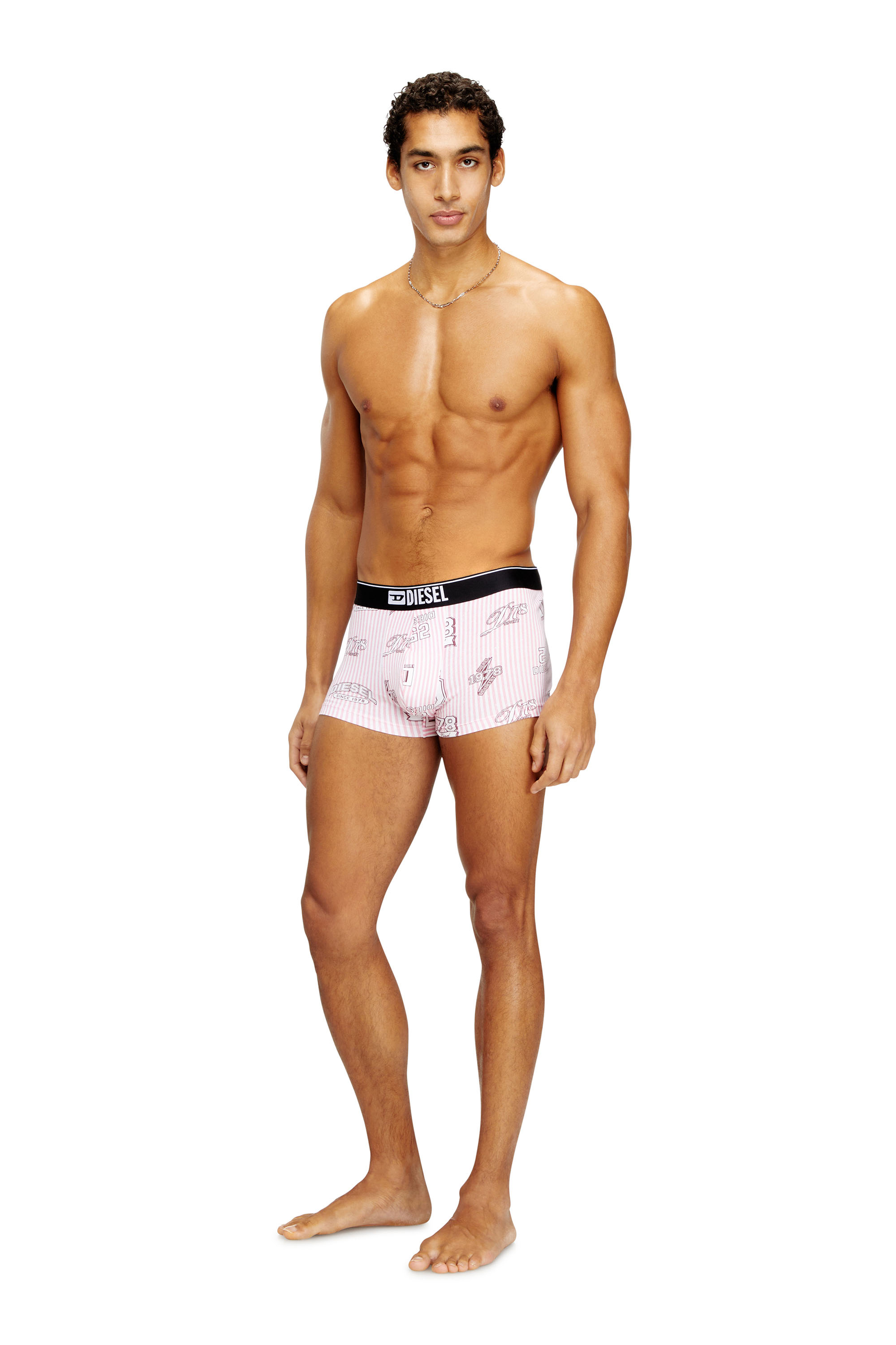 Diesel - DAMIEN-D-BOX-3PACK, Man's Three-pack of stretch cotton boxer briefs with all-over print in Black/White - 3