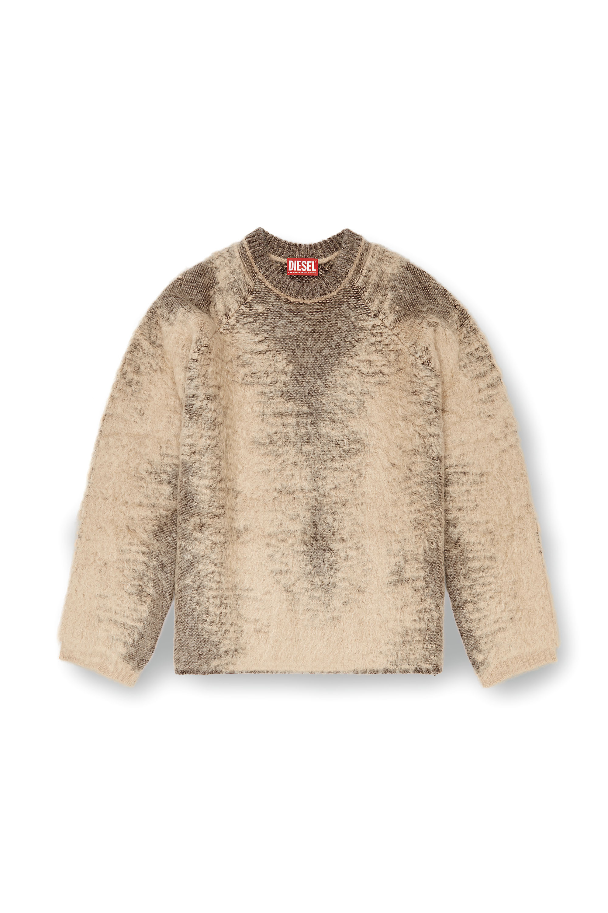 Diesel - K-PENNAC, Man's Mohair-blend jumper with sweat effects in Beige - 2
