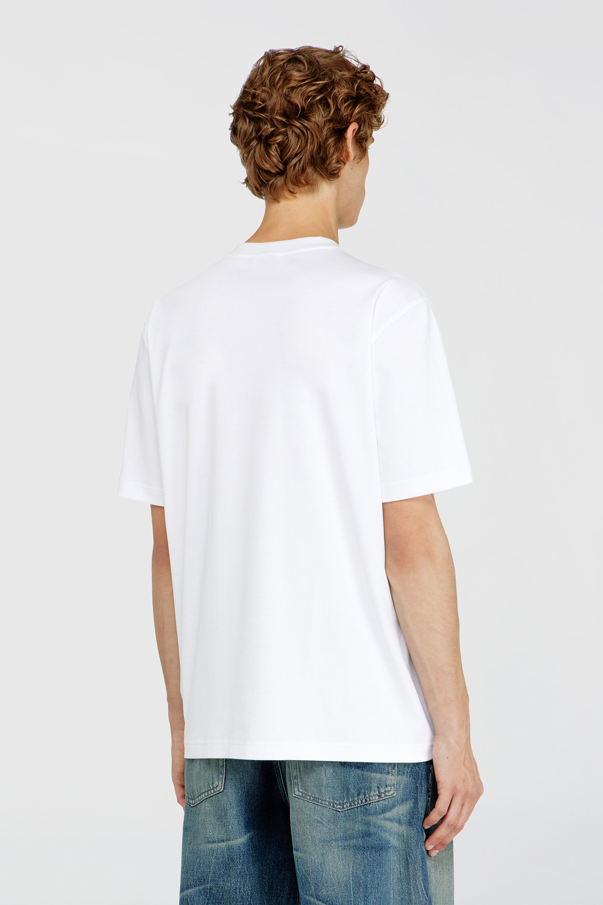 Diesel - T-ADJUST-MET, Man's Cotton T-shirt with small logo on chest in White - 4