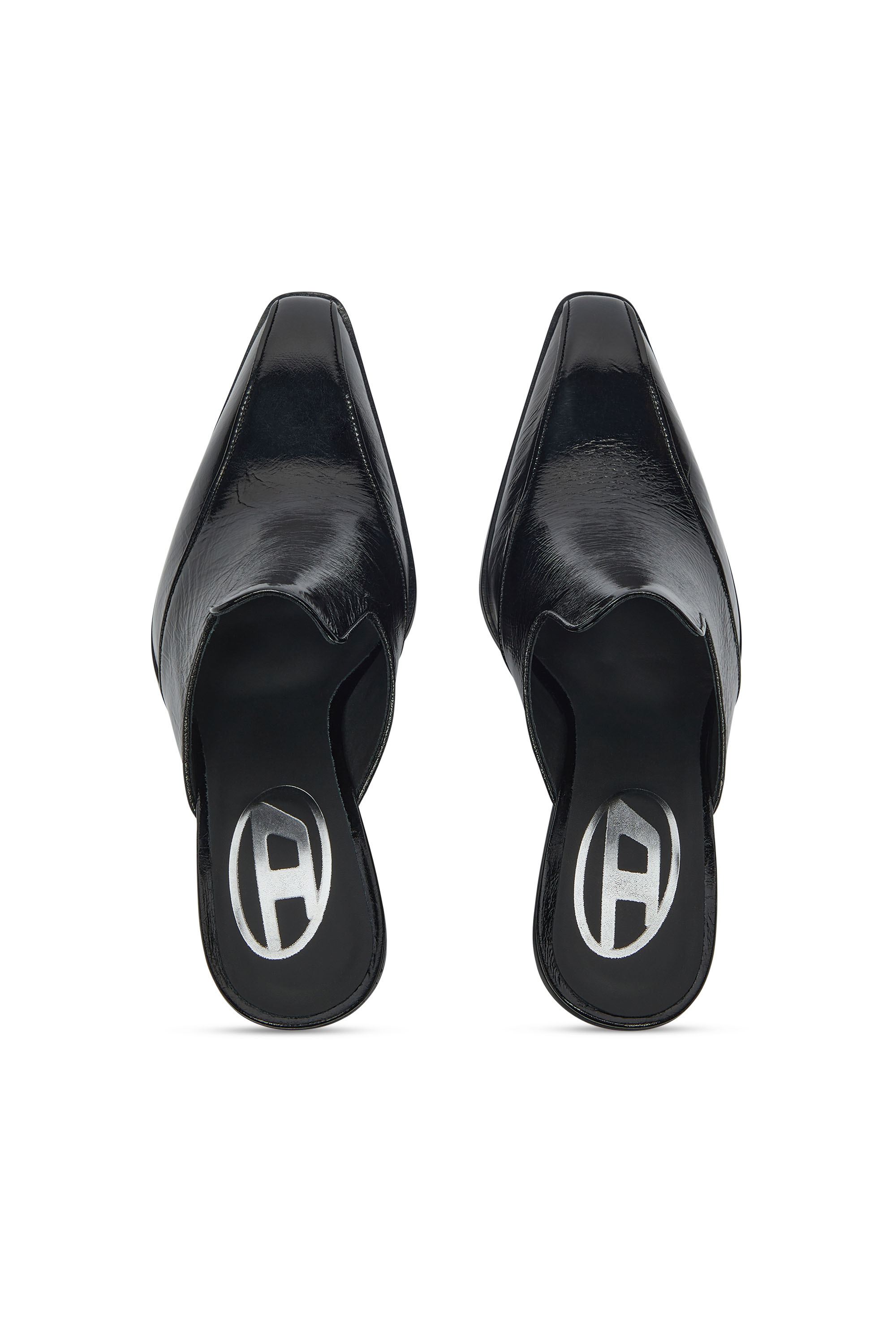 Diesel - D-LUFFY-75-MULE, Woman's D-Luffy - Western-style mules in patent leather in Black - 4
