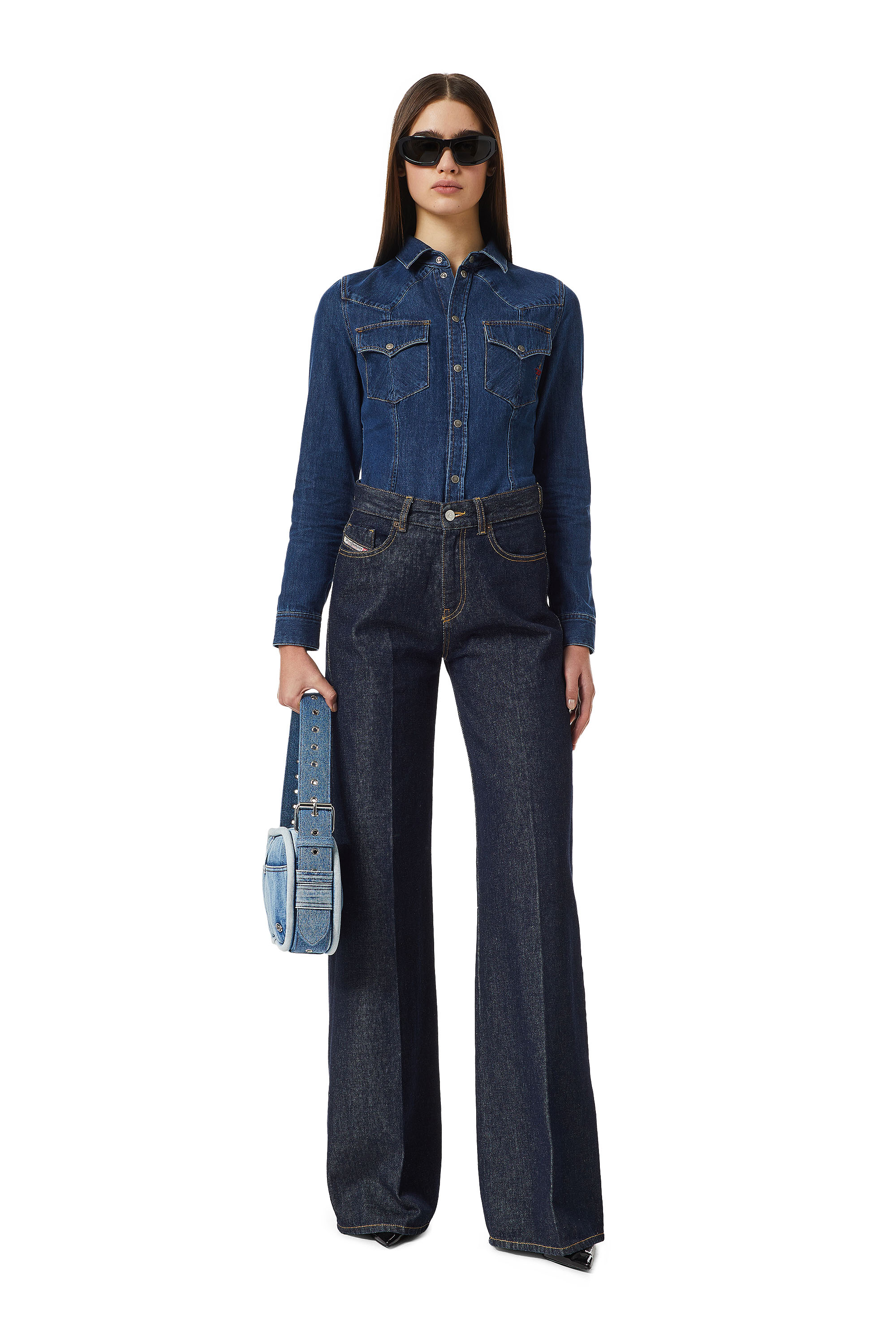 Diesel - 1978 Z9C02 Bootcut and Flare Jeans, Dark Blue - Image 5