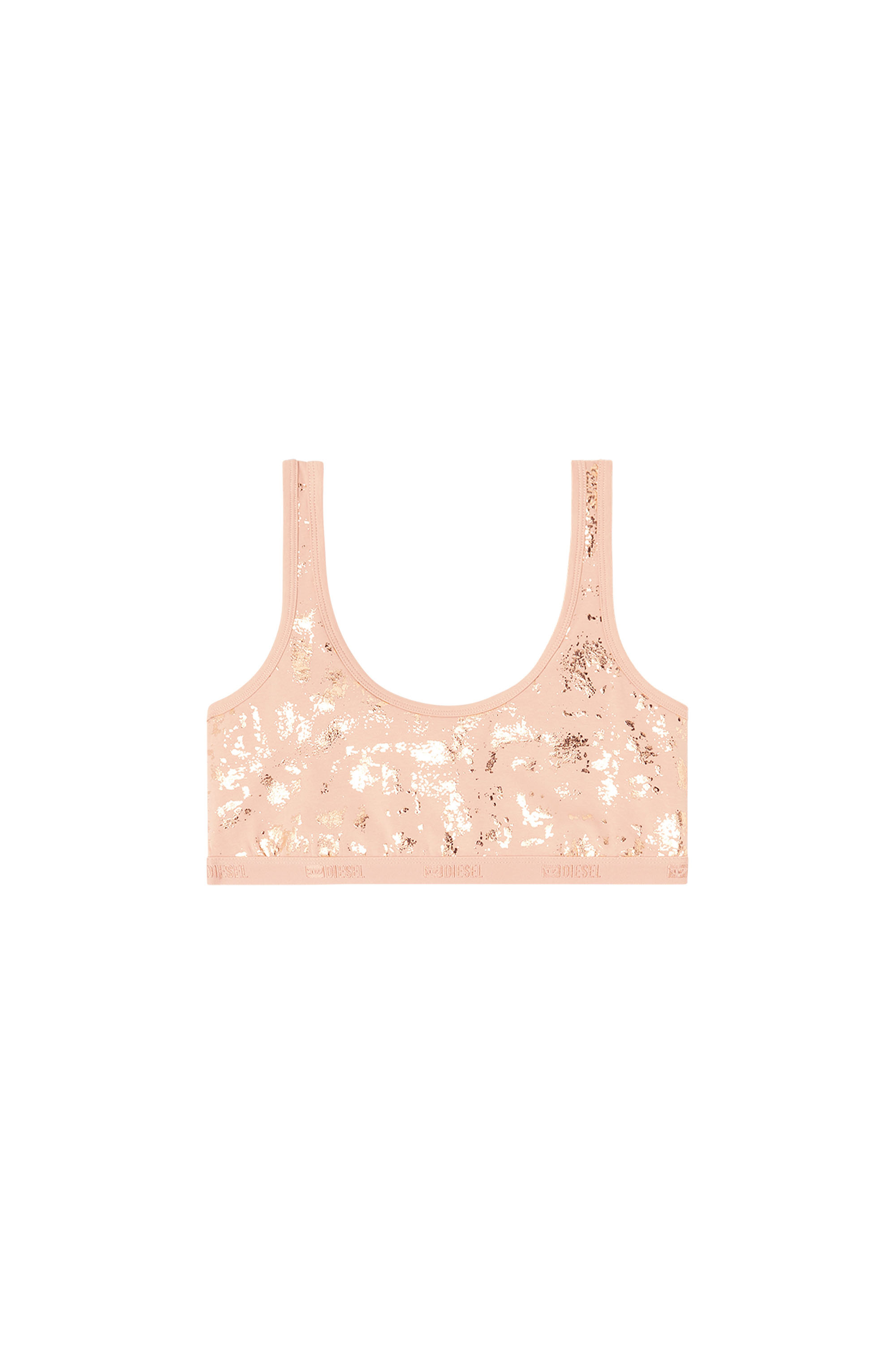 Diesel - ORIBA-GFT, Woman's Stretch-cotton bralette with metallic print in Nude - 4