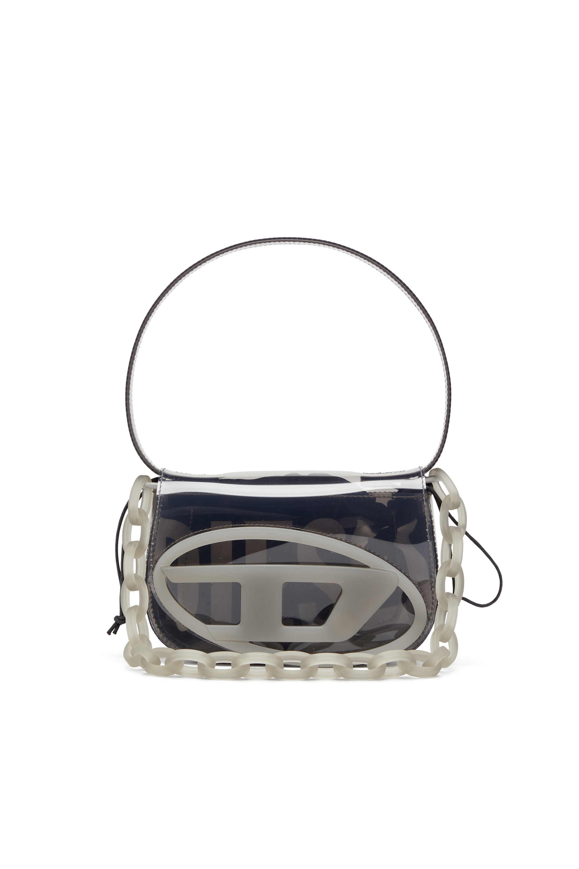 Diesel - 1DR, Woman's 1DR-Iconic shoulder bag in transparent TPU in Grey - 1