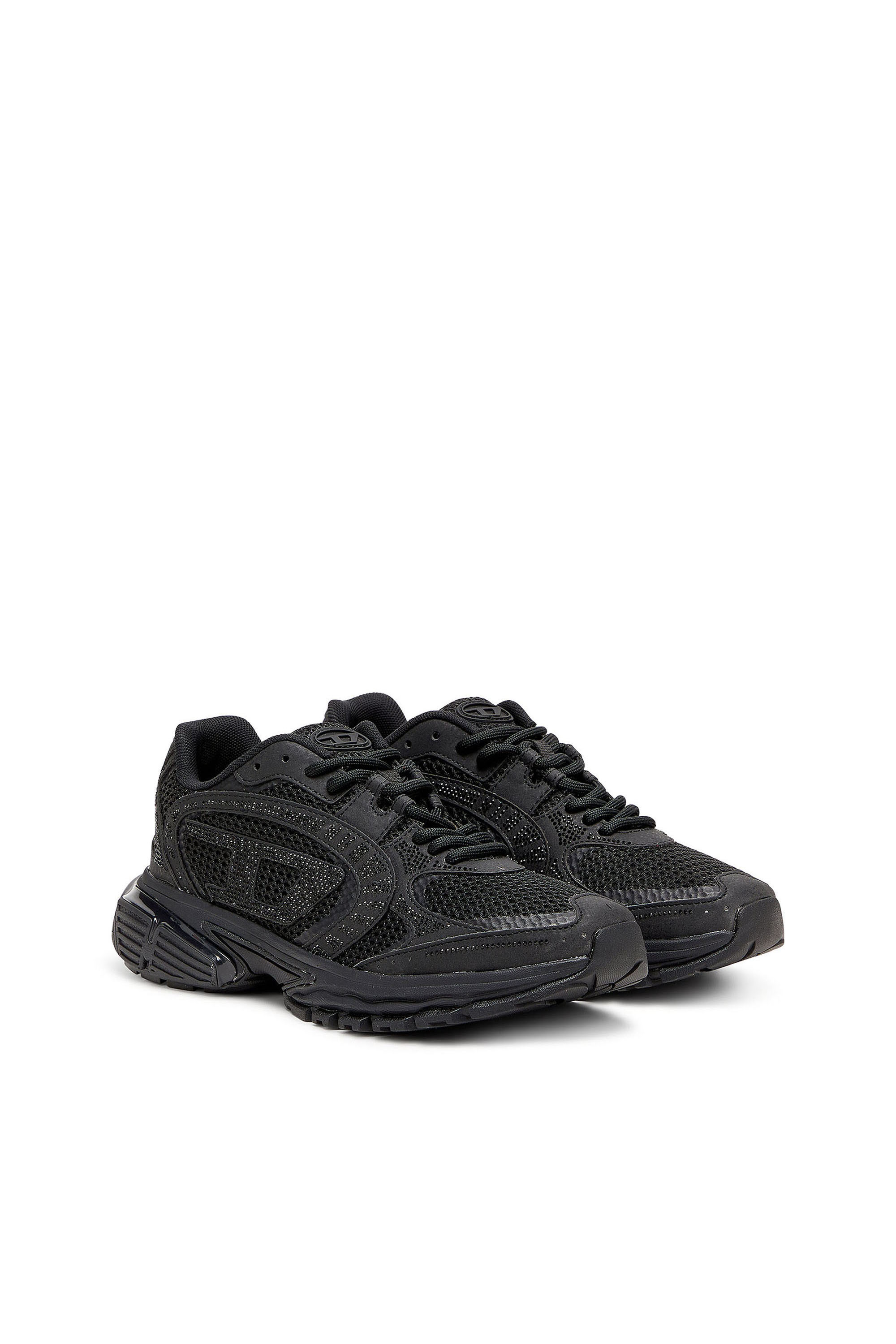 Diesel - S-PRO-V-DENSE LOW W, Woman's S-Pro-V-Dense - Mesh sneakers with crystals in Black - 2