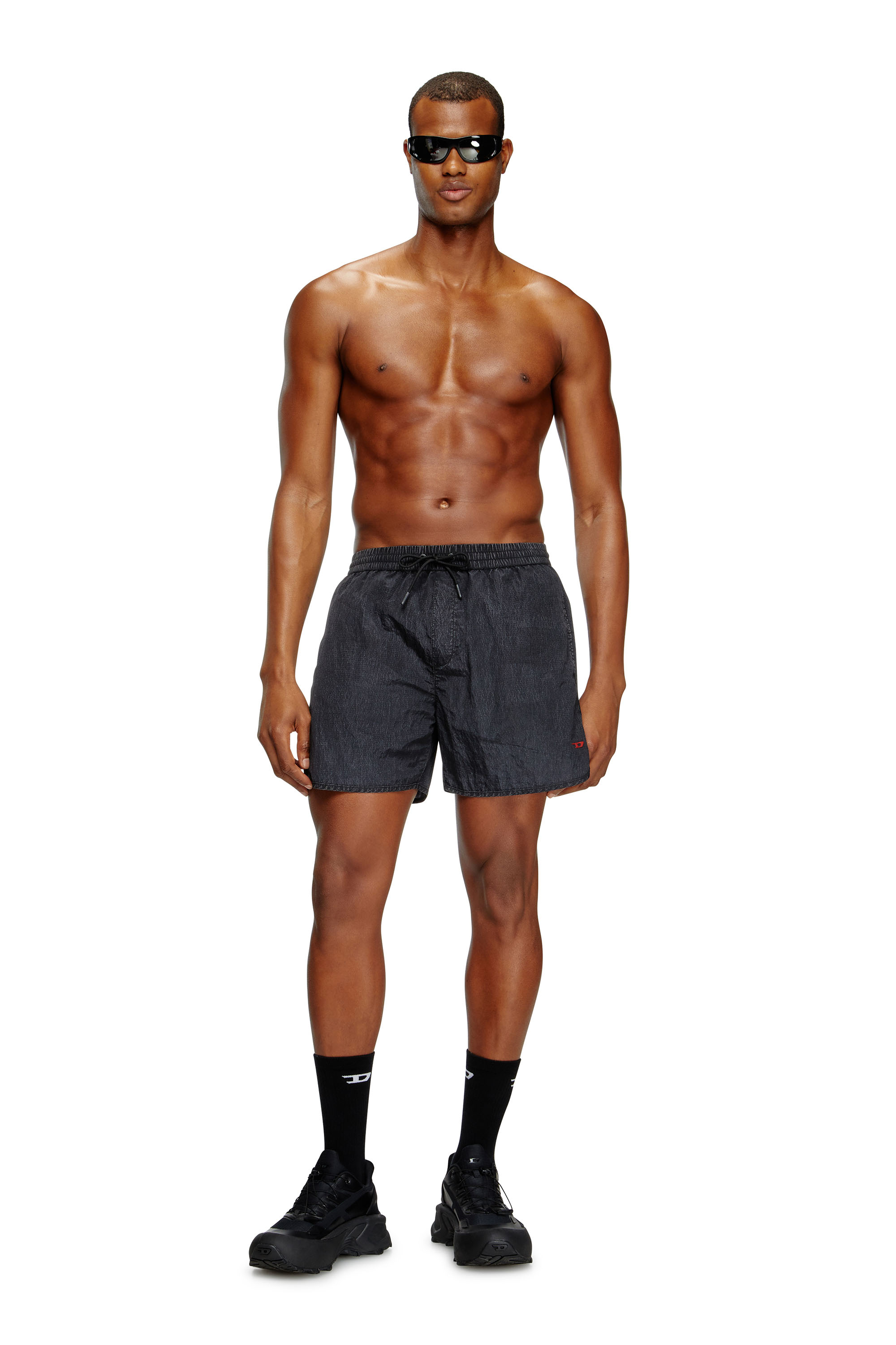 BRISTOL SWIM ALL in one ブラック　Large Men's Mid-length swim shorts with maxi logo | Black | Diesel