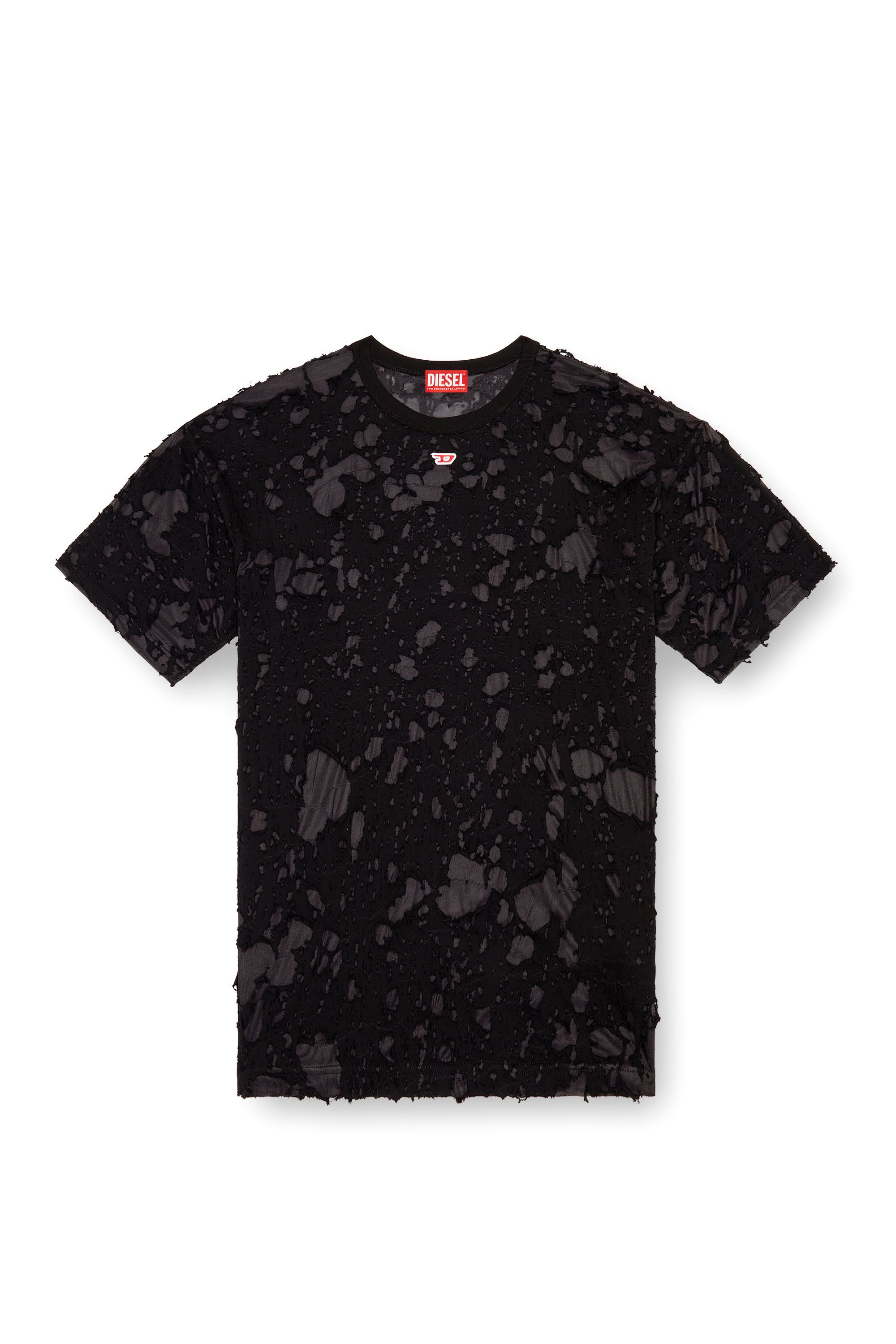 Diesel - T-BOXT-Q3, Man's Layered T-shirt with burn-out finish in Black - 2