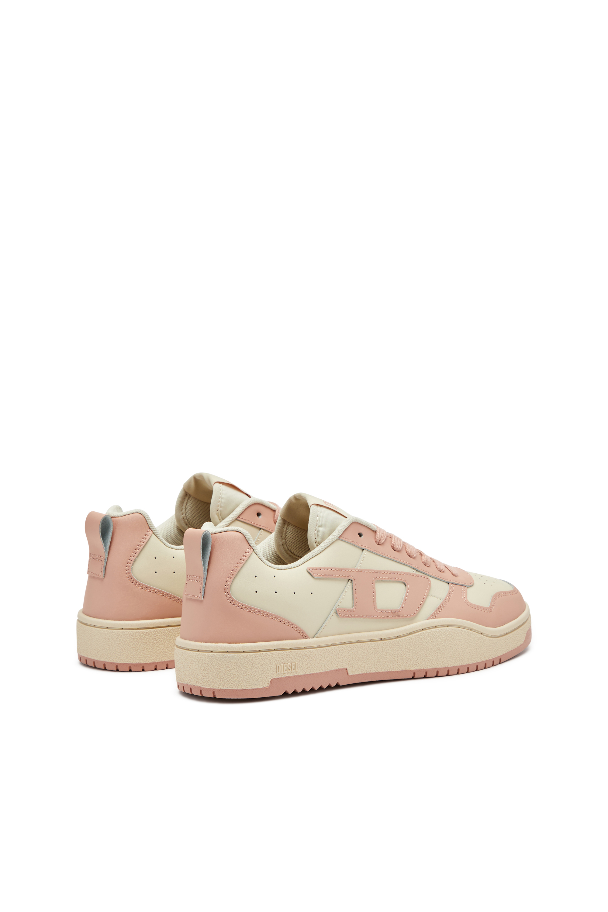 Diesel - S-UKIYO V2 LOW, Man's S-Ukiyo Low-Low-top sneakers in leather and nylon in Pink/White - 3