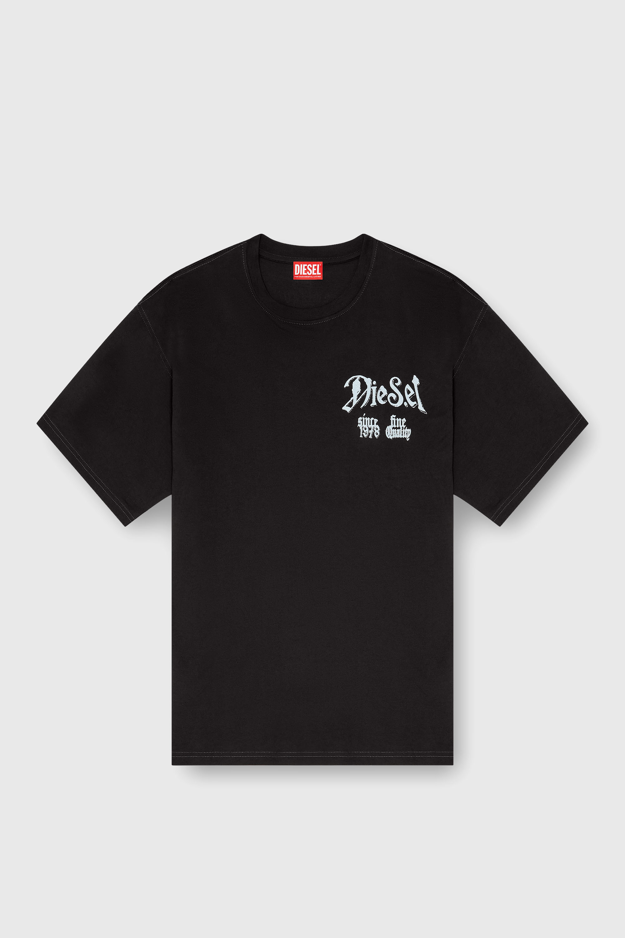Diesel - T-BOXT-AA2, Man's Cotton T-shirt with flock graphic in Black - 2