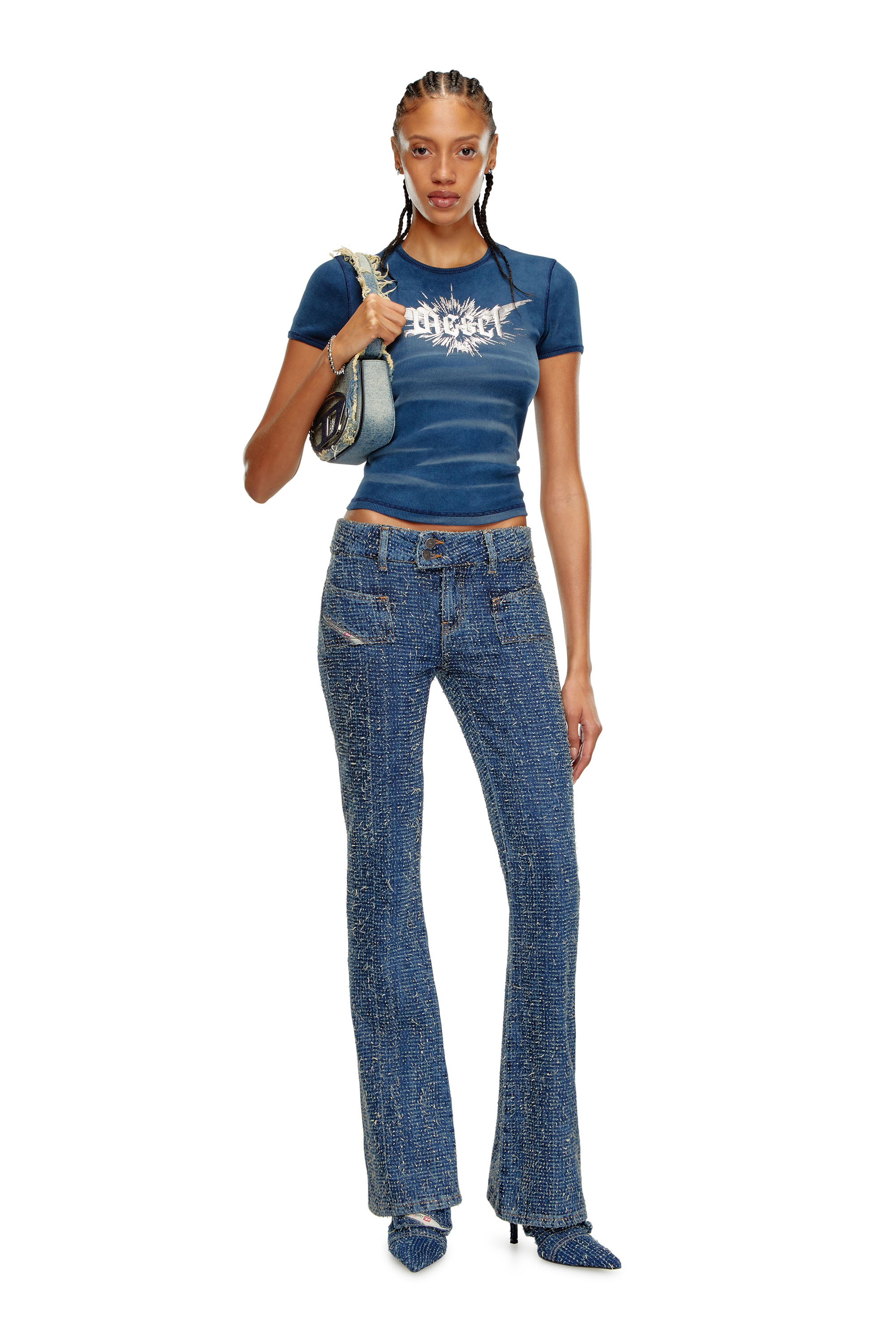 Diesel - Woman Bootcut and Flare Jeans D-Ebush 0PGAH, Medium blue - Image 2