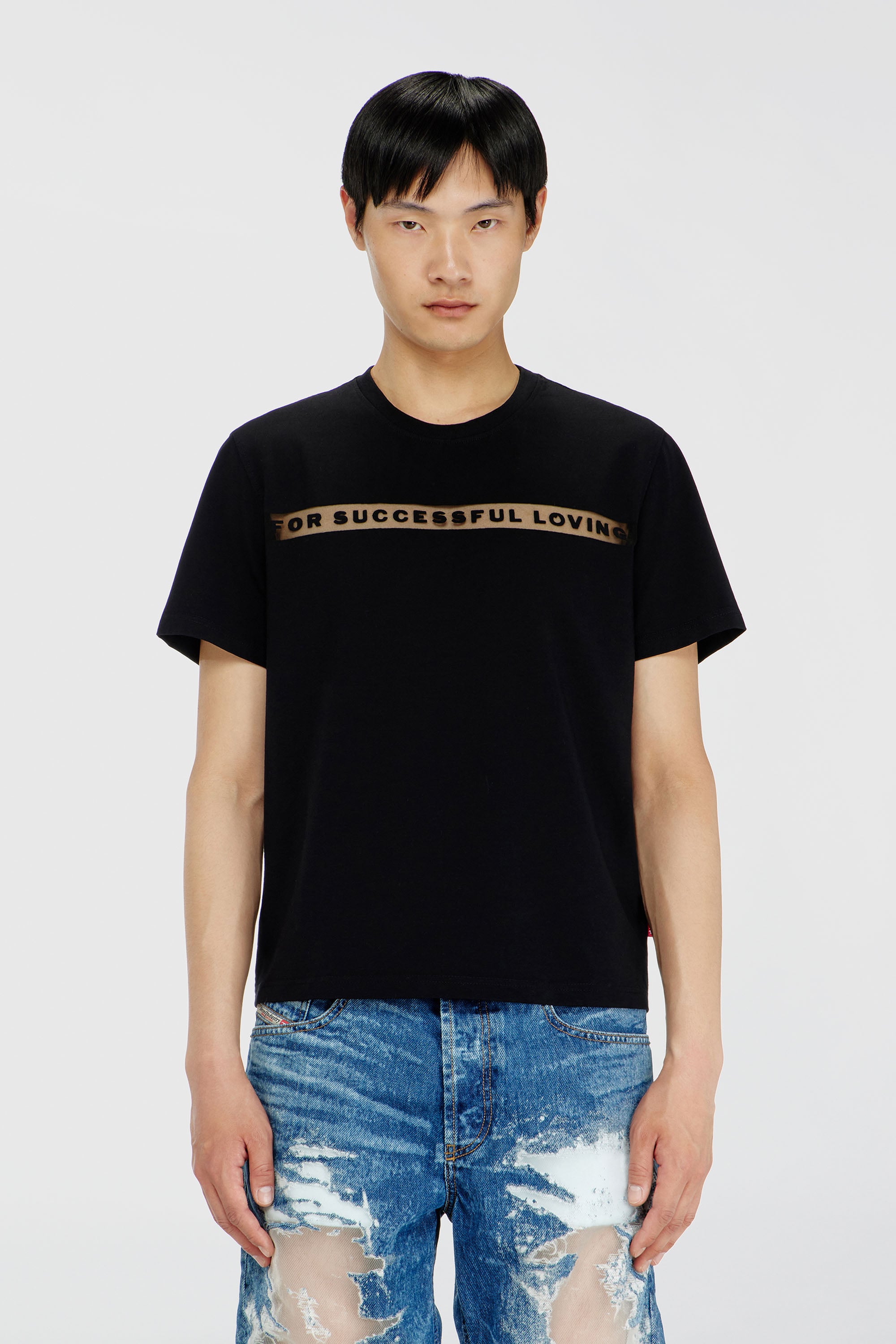 Diesel - PR-T-NOTS-CHI-R, Unisex's T-shirt with For Successful Loving logo in Black - 1