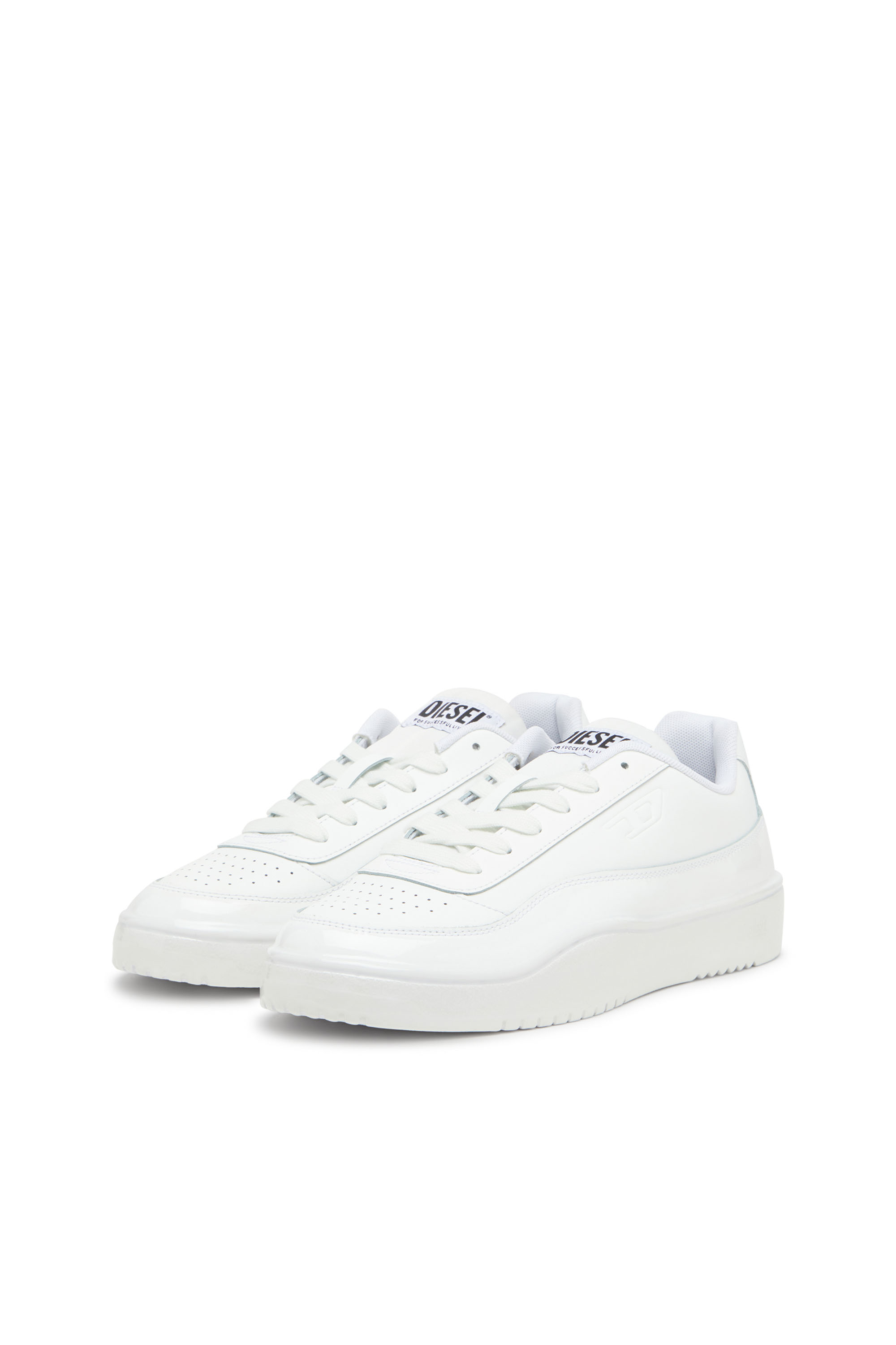 Diesel - S-TRACKER-D LOW, Man's Silicone-dipped leather sneakers in White - 8