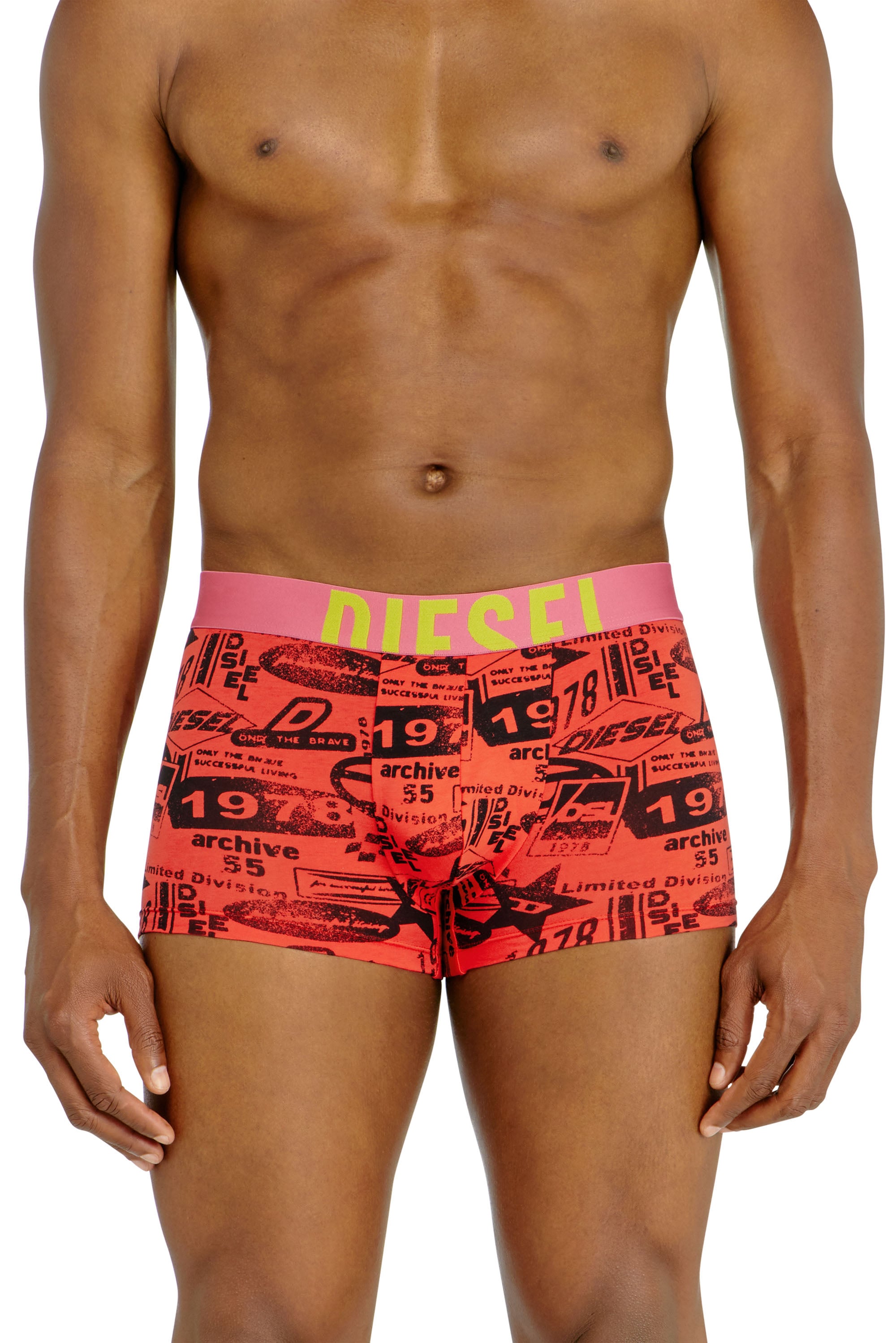 Diesel - DAMIEN-D-POP-3PACK-40, Man's 3-pack of trunks with contrast details in Orange/Black - 3