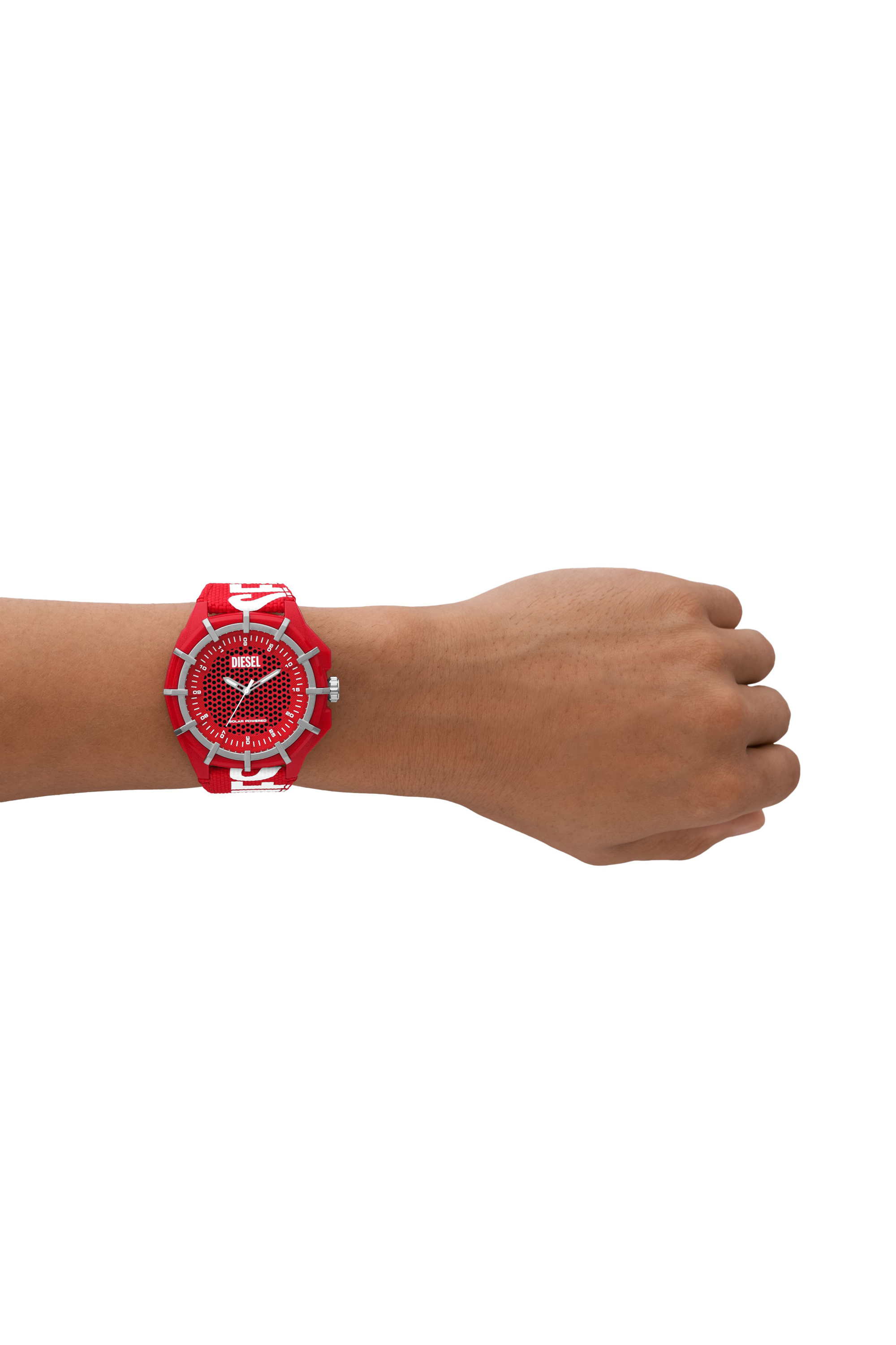Diesel - DZ4621, Man Framed Solar Red watch in Red - Image 4