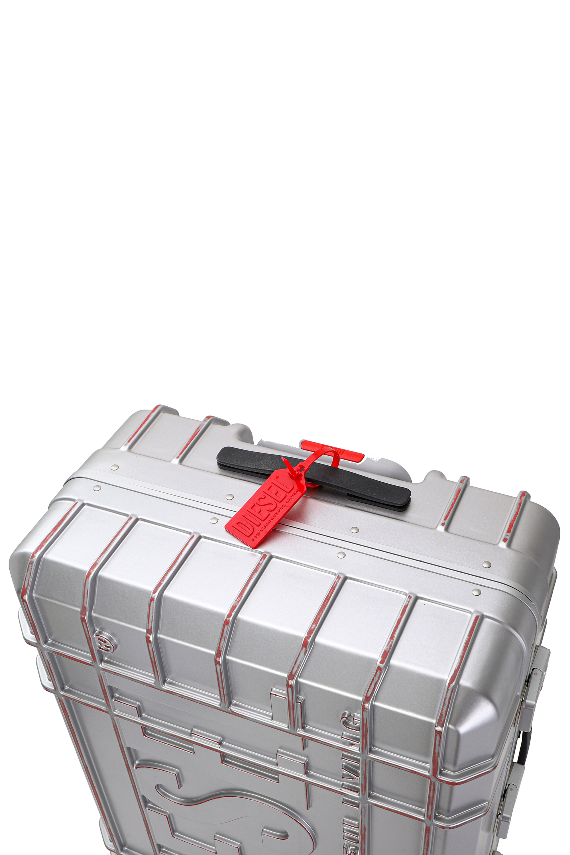 Diesel - DIESEL PC STRONG IMAGE TROLLEY- DSL003, Unisex's Rugged carry‑on suitcase 28" in Silver - 2