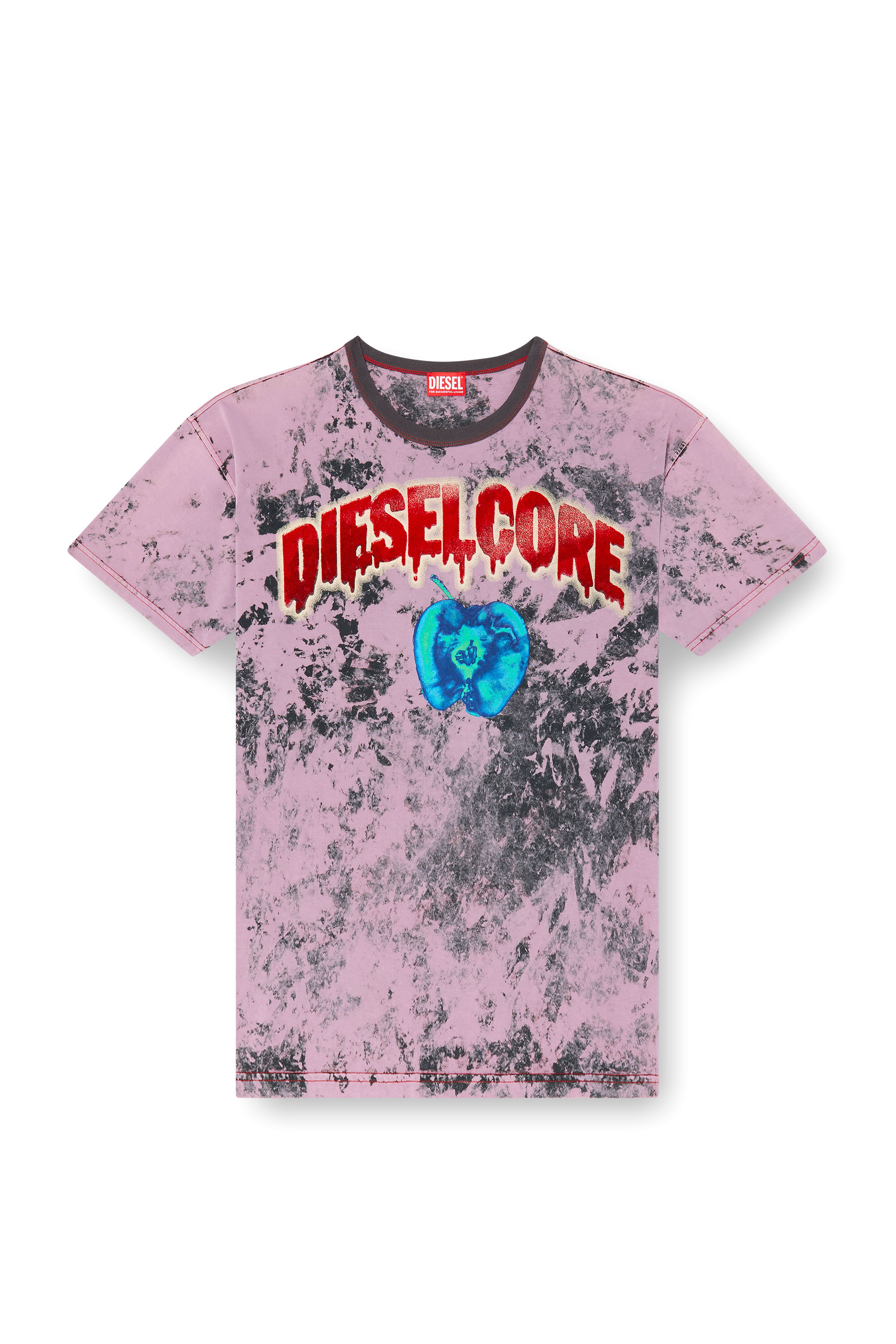 Diesel - T-BOXT-R9, Man's T-shirt with Diesel Core logo in Pink - 2
