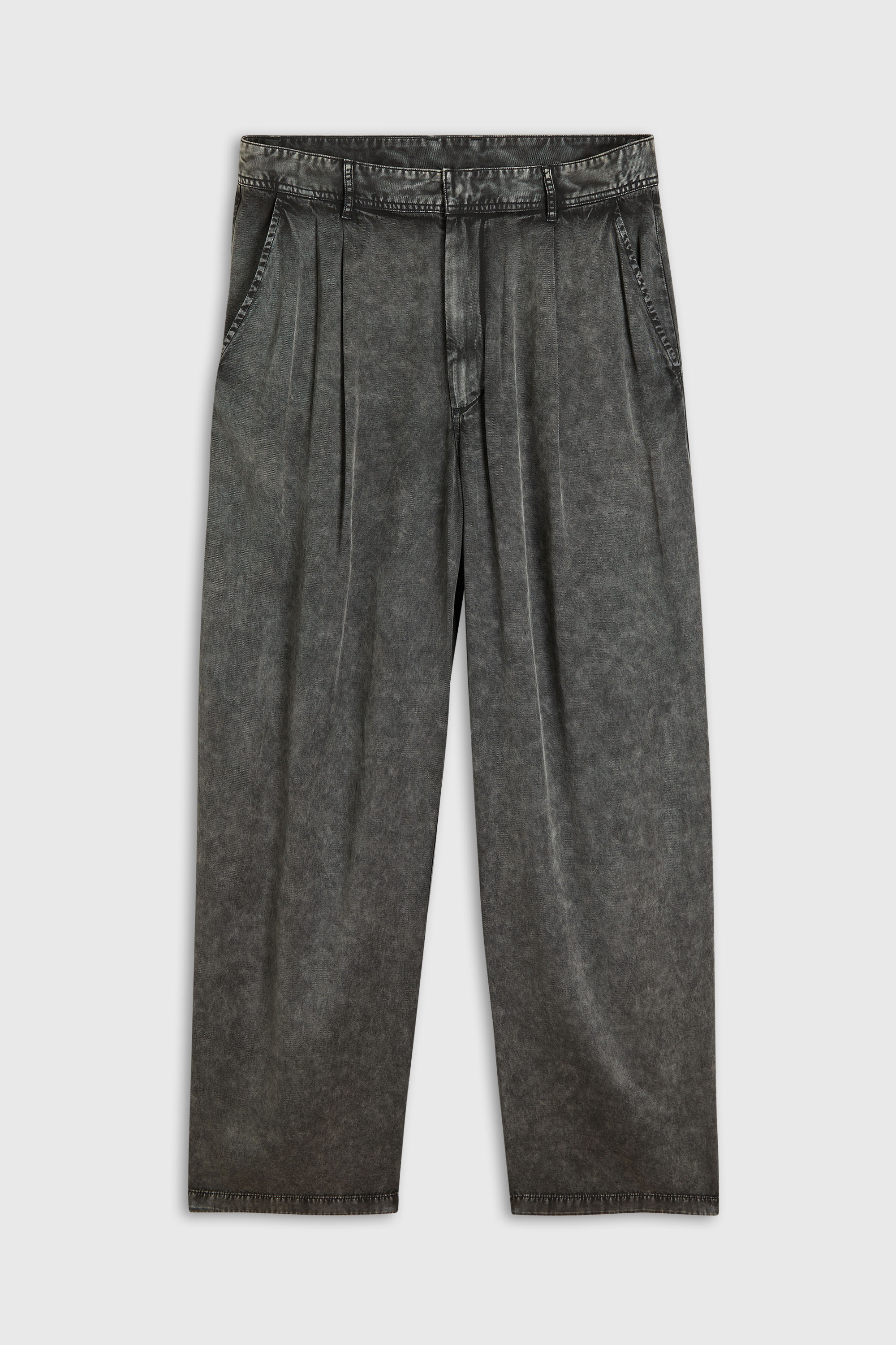 Diesel - P-FAUST-NIBC, Man's Wide-leg pants in denim-effect viscose in Black - 2