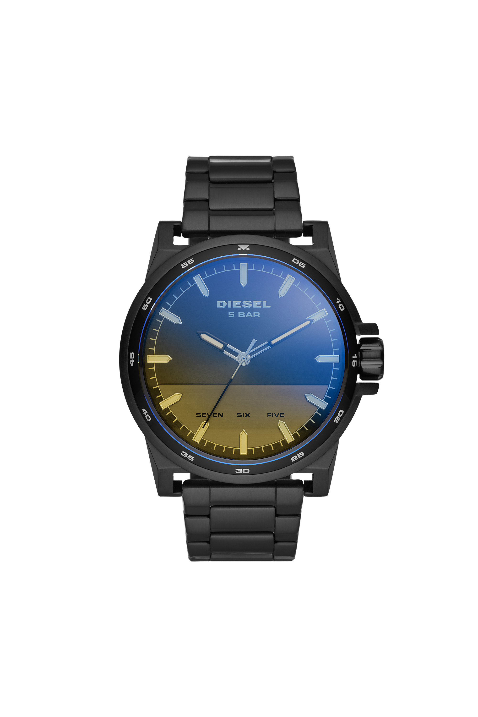 DZ1913 Man: D-48 Three-Hand Black Stainless Steel Watch | Diesel