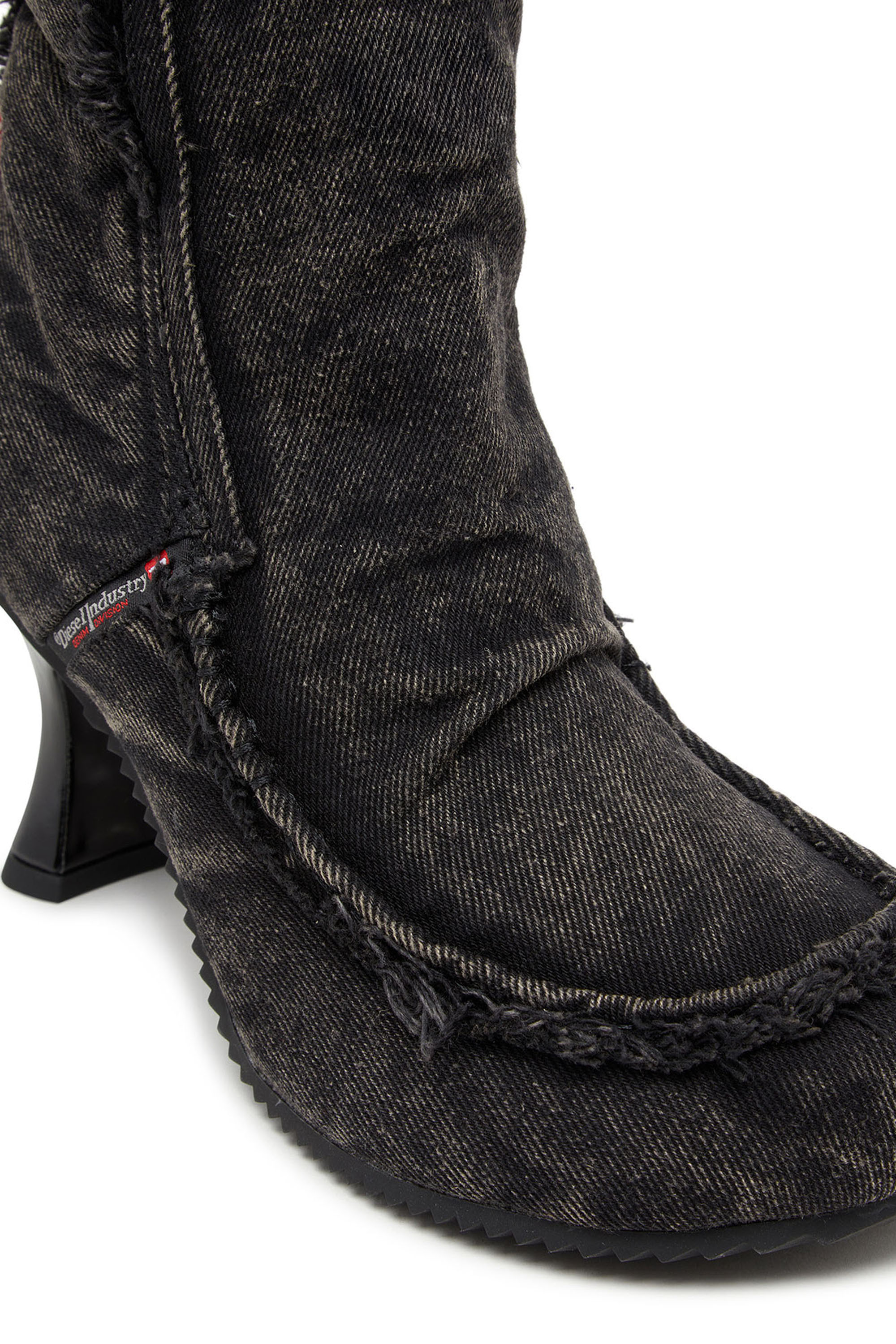 Women's D-Woodstock - Denim boots with heel | Black | Diesel