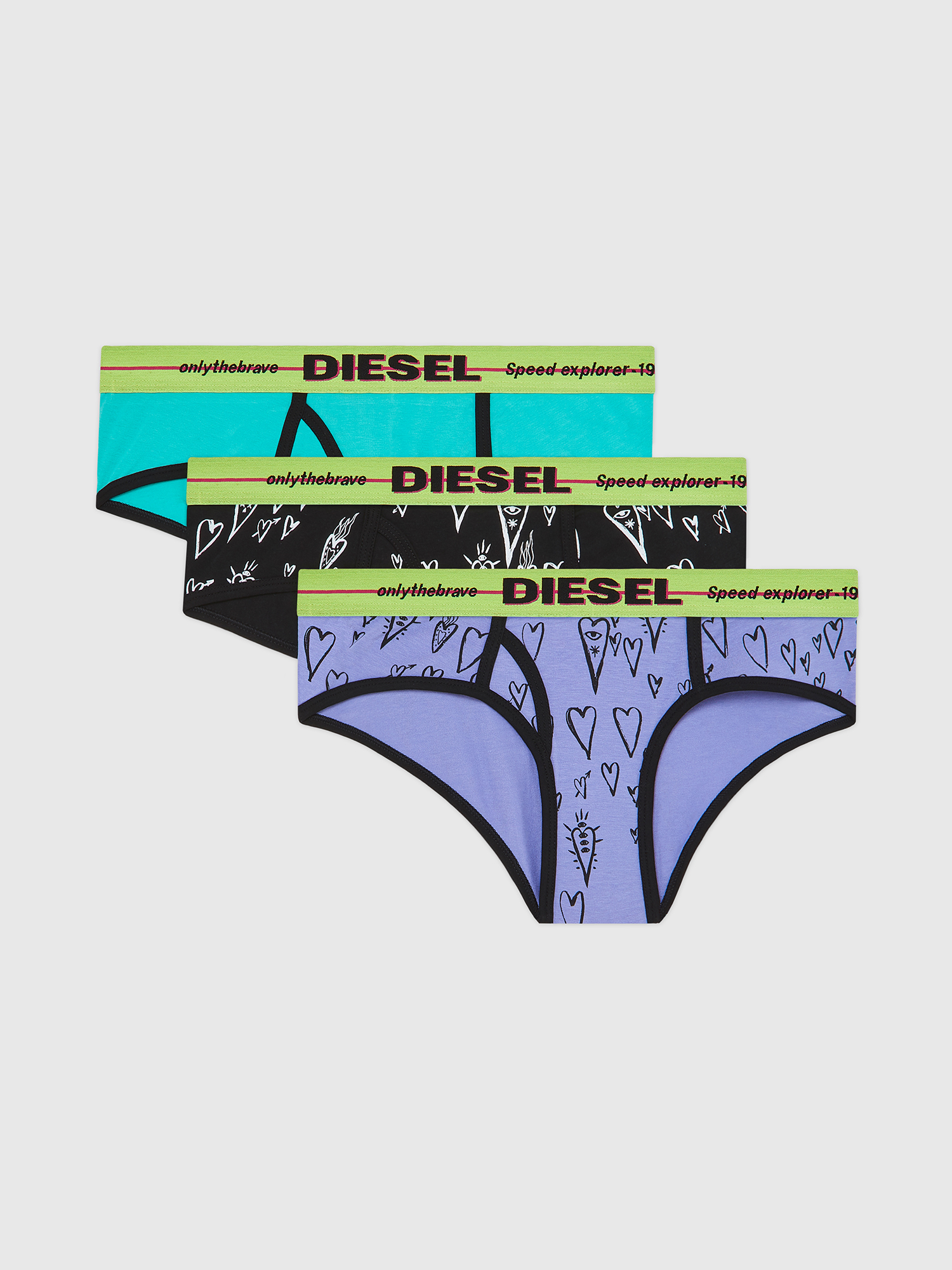 Diesel - UFPN-OXY-THREEPACK, Green/Black - Image 1