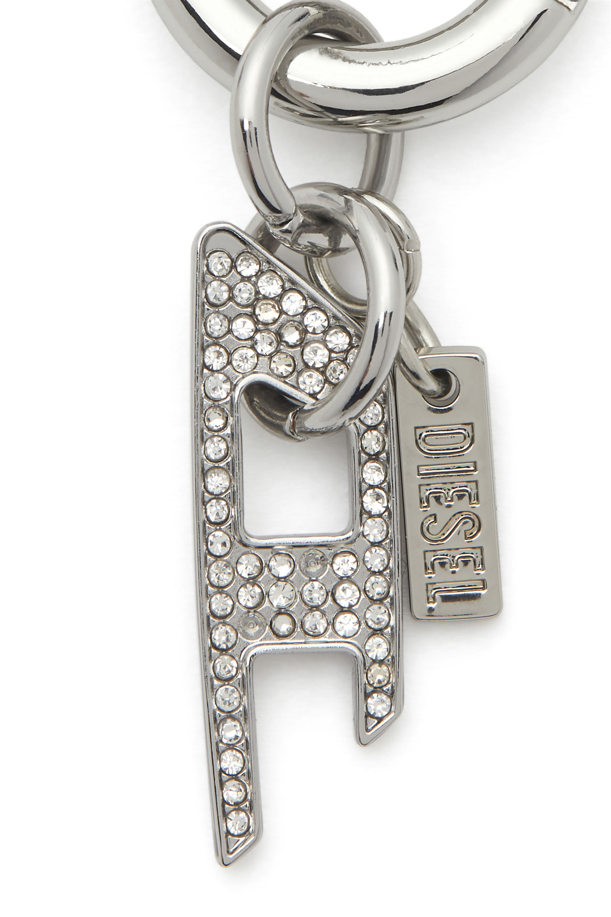Diesel - CHARM-D, Unisex's Charm with rhinestone D charm in Silver - 2