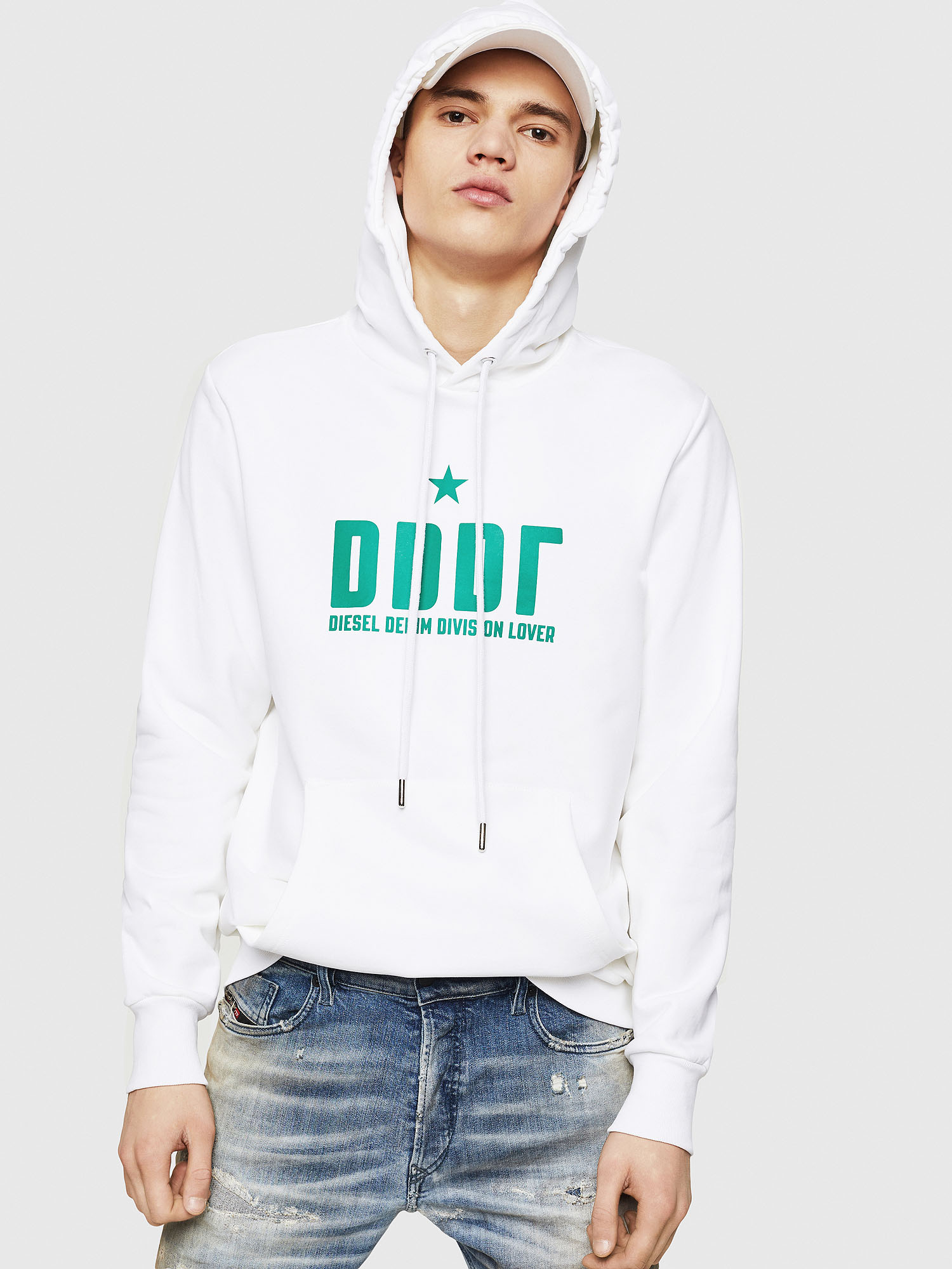 S-GIR-HOOD-A1, White Diesel - S-GIR-HOOD-A1, White - Sweaters - Image 1