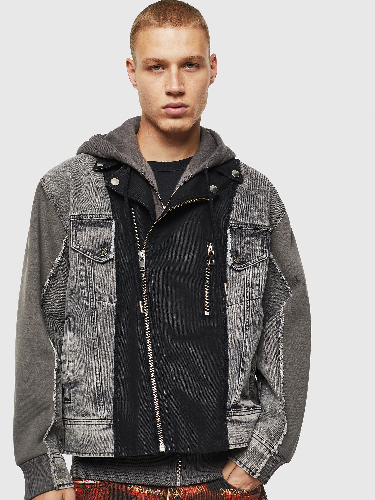 D-LOSTY, Black Diesel - D-LOSTY, Black - Denim Jackets - Image 1