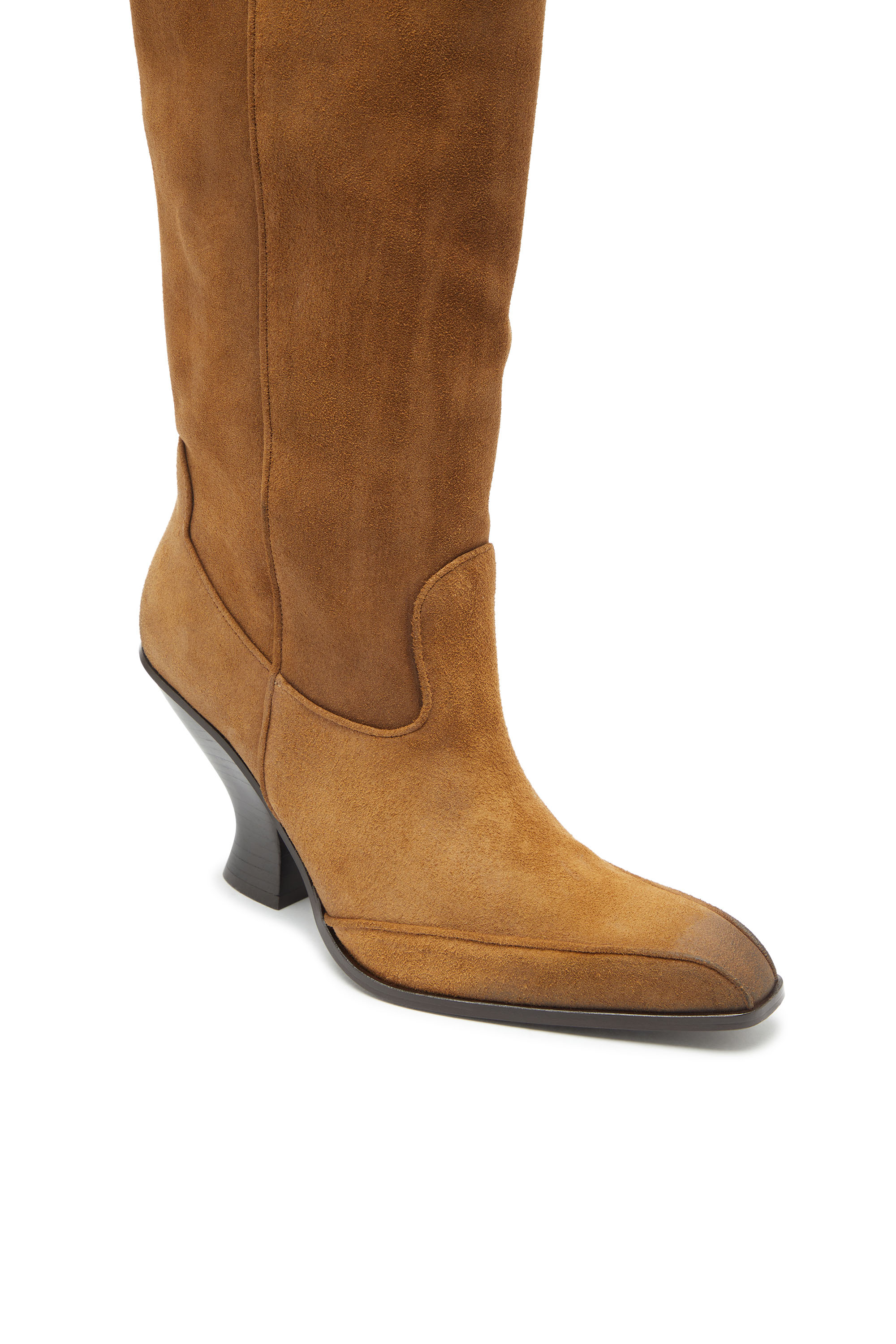 Diesel - D-LUFFY-75-TUBE, Woman's D-Luffy - Knee-high boots in suede in Camel - 4