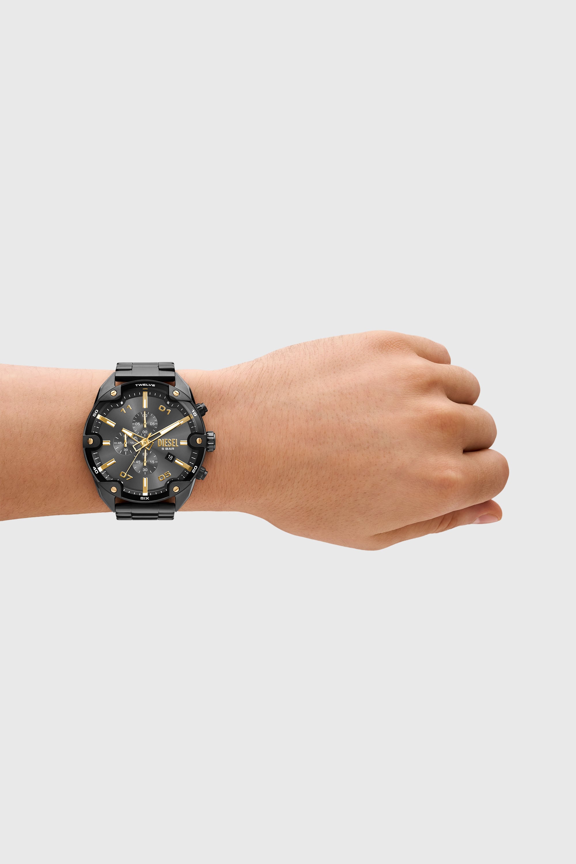 Men's Spiked Two-Tone Stainless Steel Watch | Grey | Diesel TR