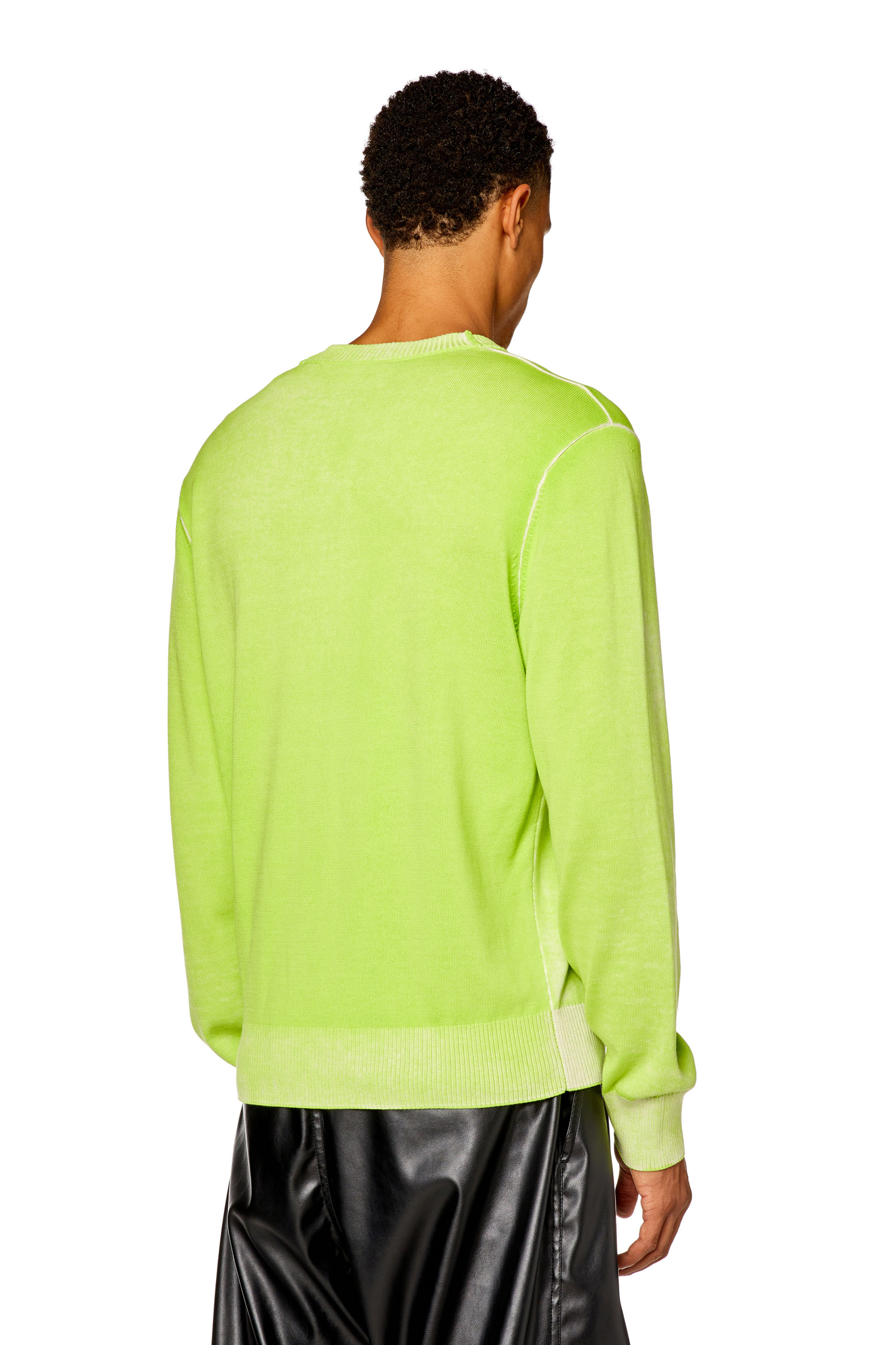 Diesel - K-LARENCE-B, Man Reverse-print cotton jumper in Green - Image 4