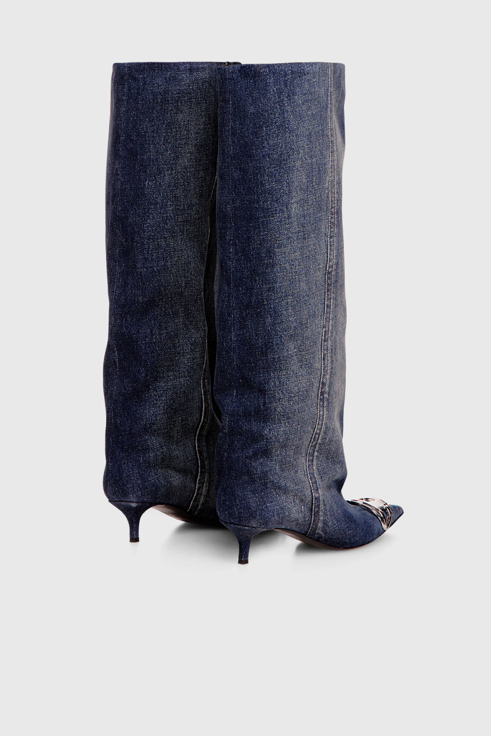 Women's D-Venus-Slouchy knee-high boot in denim | Blue | Diesel