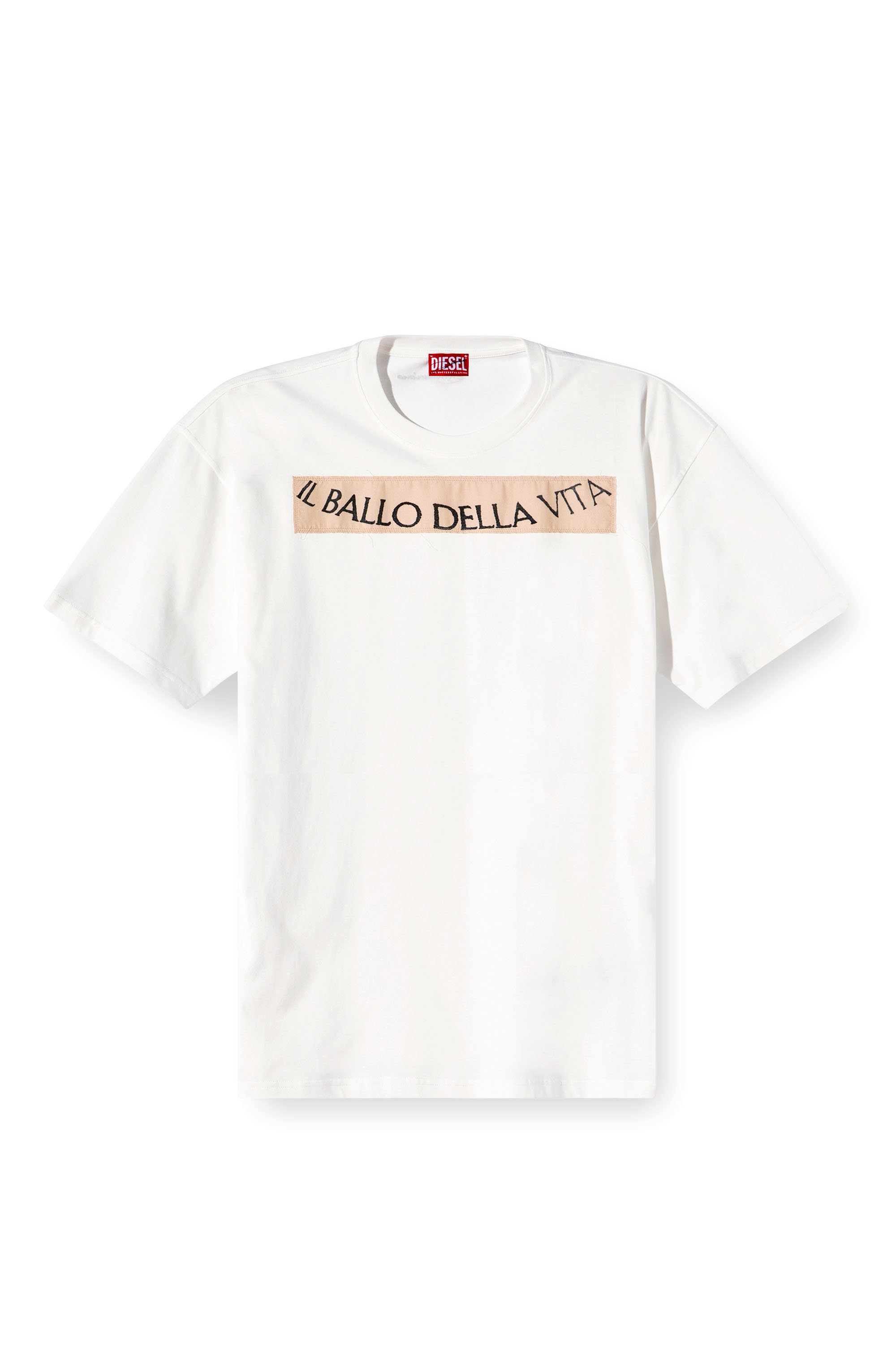 Diesel - T-BOXT-BALLO-DD, Unisex's T-shirt with tattoo patch in White - 4