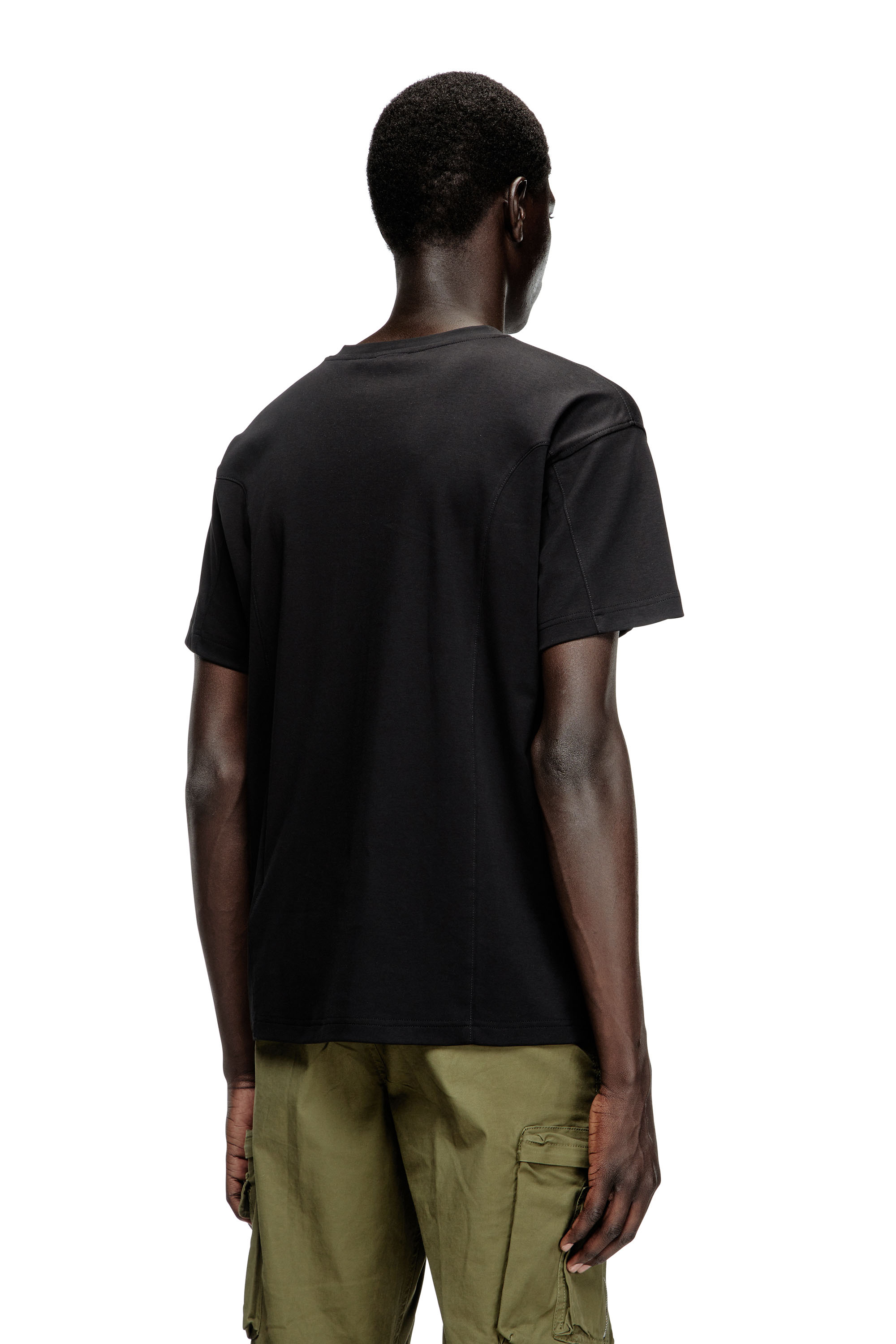 Diesel - T-NORM-INT, Man's Short-sleeve T-shirt with panels in Black - 4