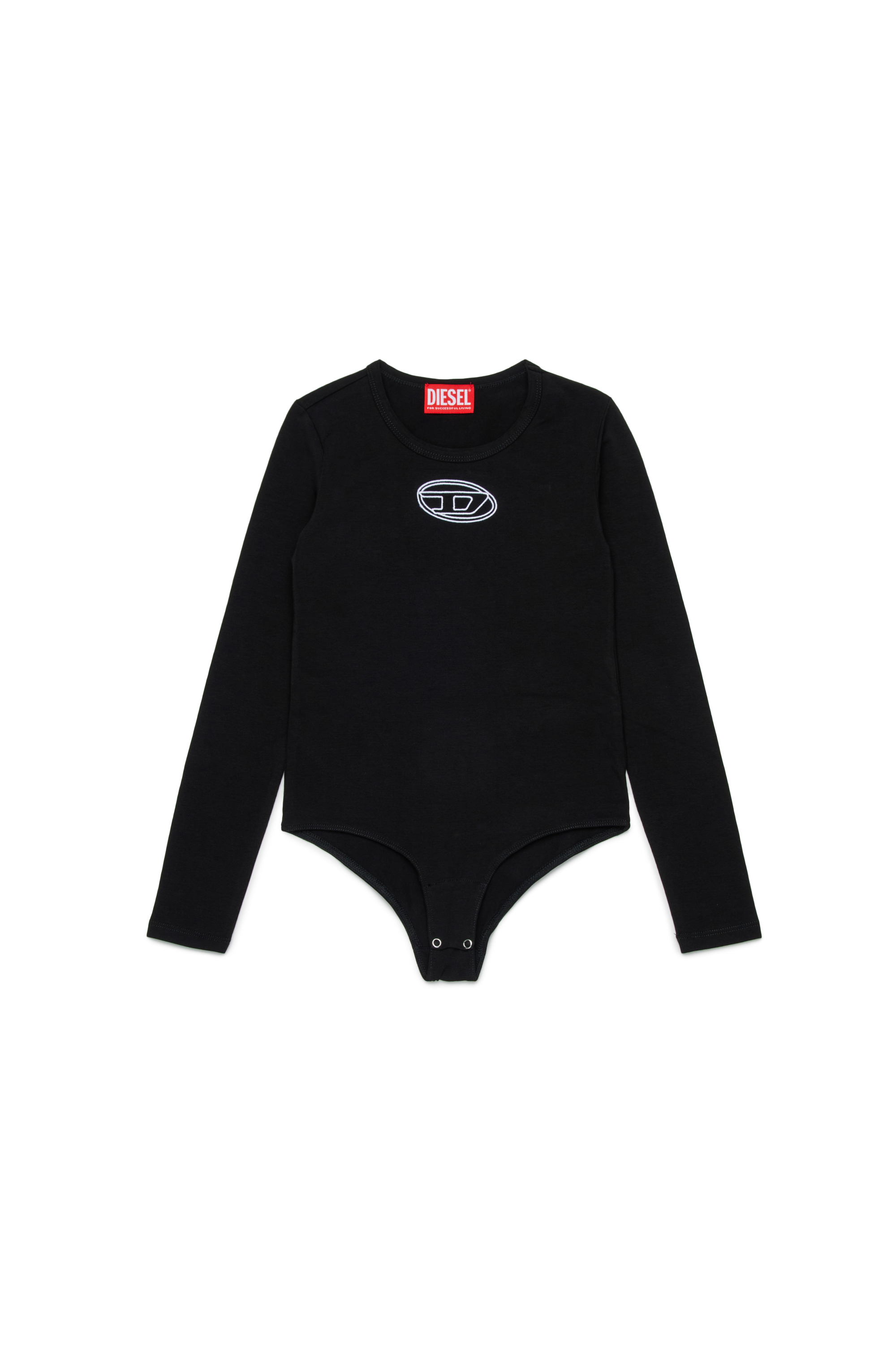 Diesel - BALAT, Woman's Cotton bodysuit with long sleeves in Black - 1