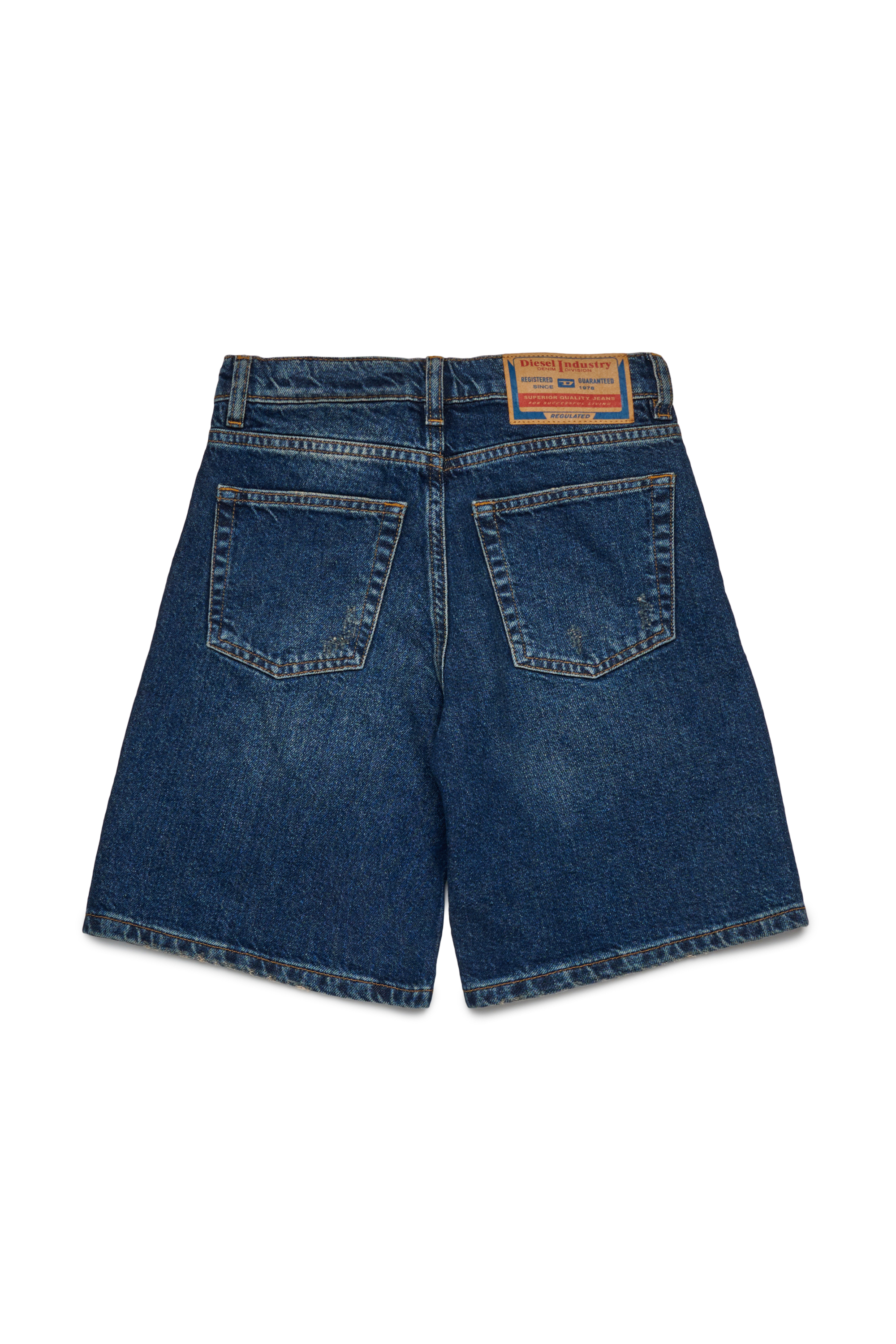 Diesel - D-ARGJX-SHORT-J, Woman's Denim shorts with a used effect in Dark Blue - 2