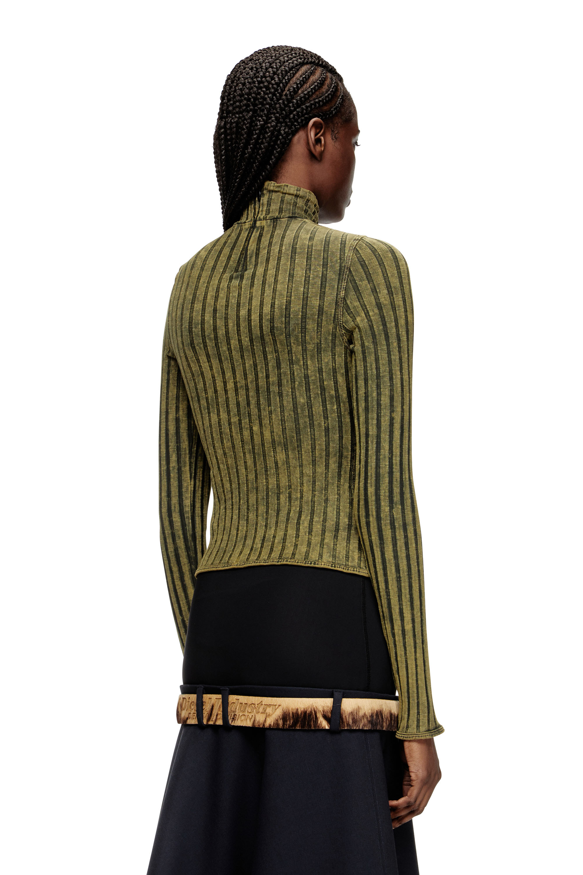 Diesel - T-CLAWA, Woman's Jumper in treated wide-rib jersey in Dark Green - 4