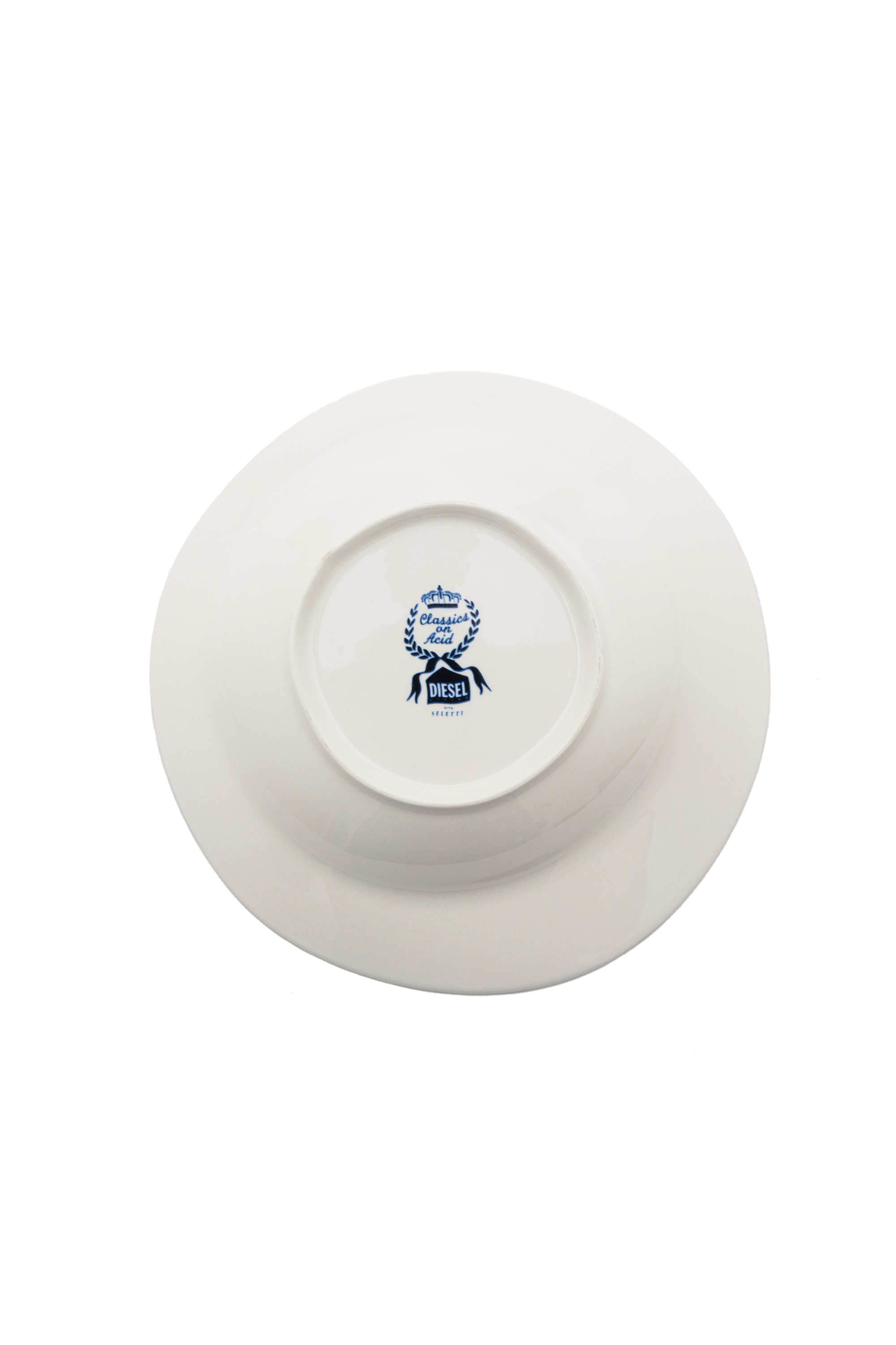 Diesel - 11222 SOUP PLATE IN PORCELAIN "CLASSIC O, Unisex's Pocelain soupe plate in White/Blue - 2