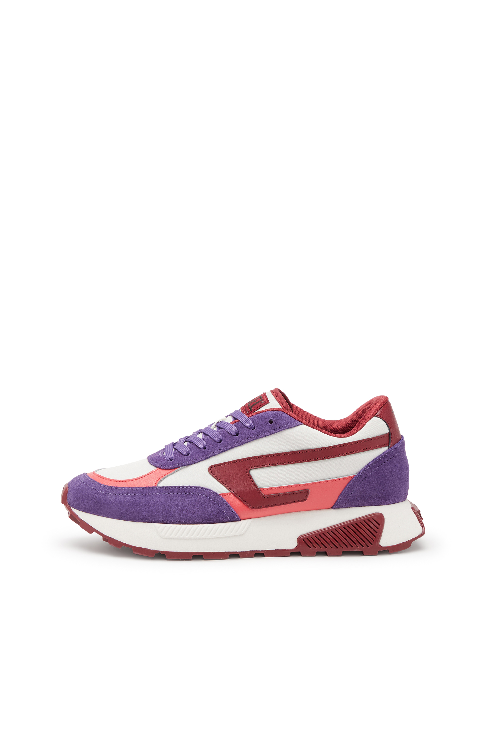 Diesel - S-TYCHE D W, Woman's S-Tyche-Colour-block sneakers with D branding in Violet/Red - 7