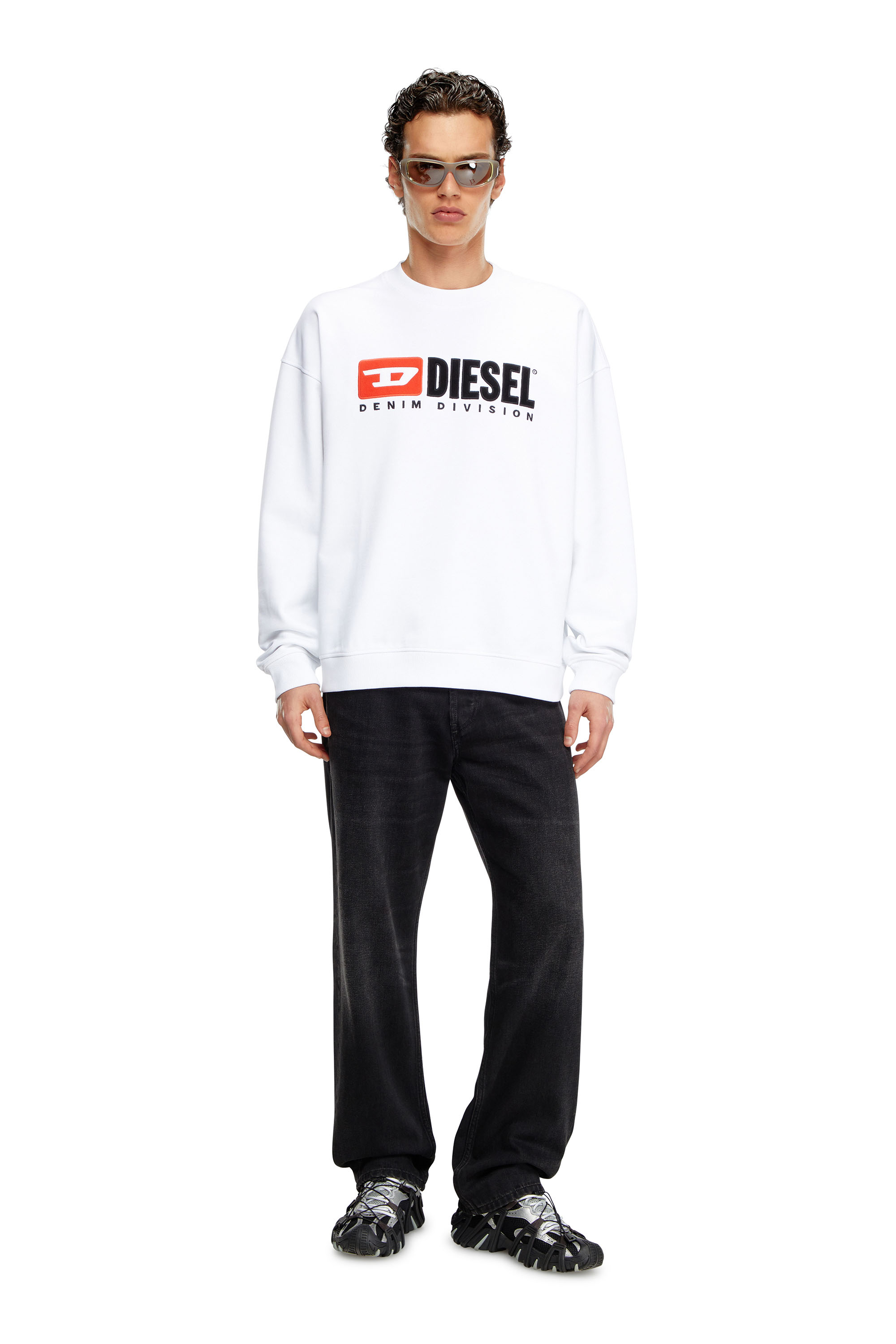 Diesel - S-BOXT-DIV, Man's Sweatshirt with Denim Division logo in White - 2