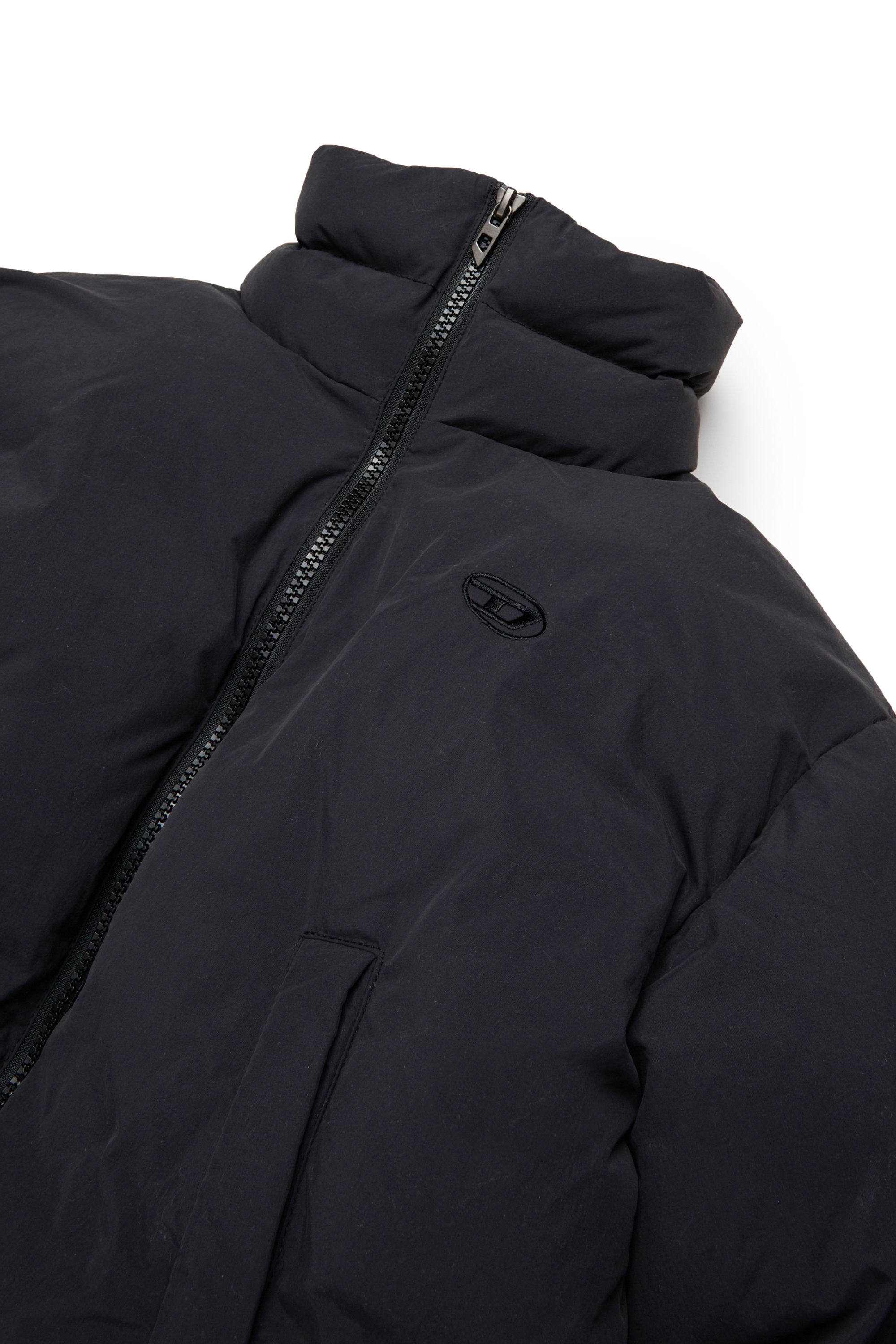 Diesel - JWRAVYS, Woman's Padded nylon jacket with zipper in Black - 3
