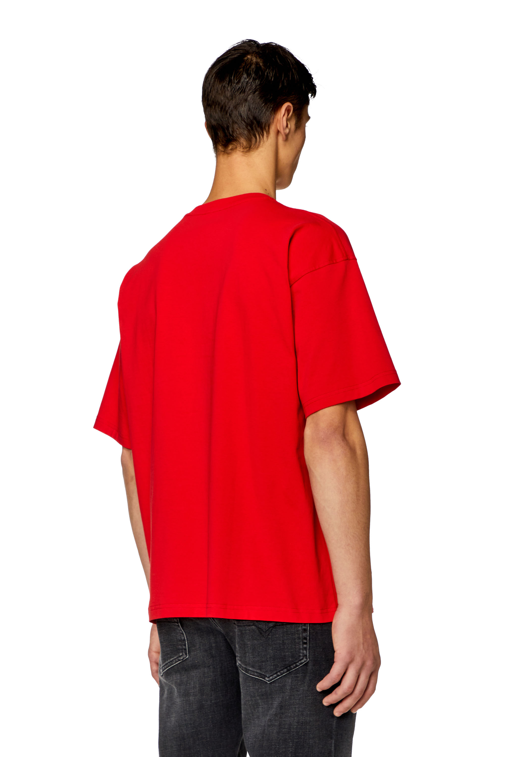Diesel - T-BOXT, Man's T-shirt with layered logos in Red - 3