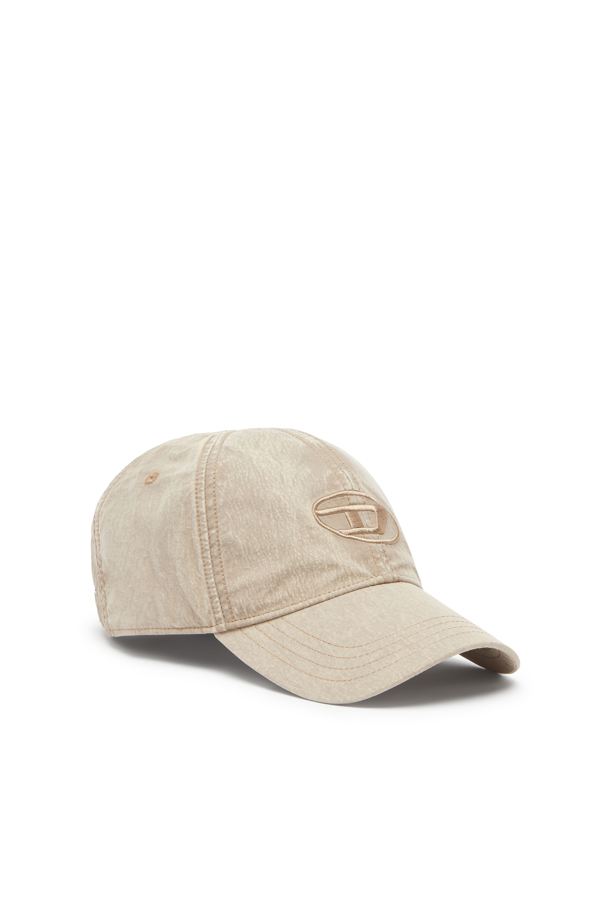 Diesel - C-NYLOFF, Man's Baseball cap with embroidered Oval D in Beige - 1