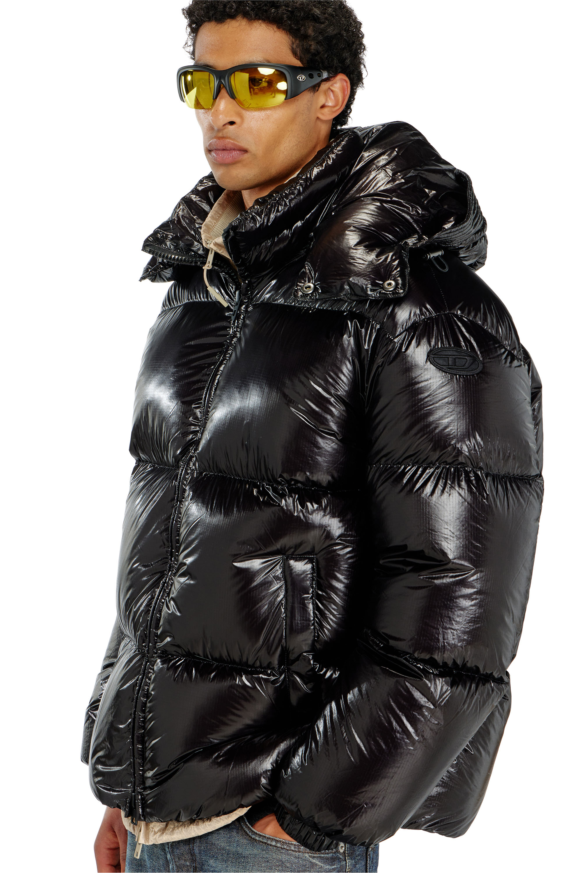 Diesel - W-ROLFYS-WRD-BKCP, Man's Down puffer jacket with detachable hood in null - 5
