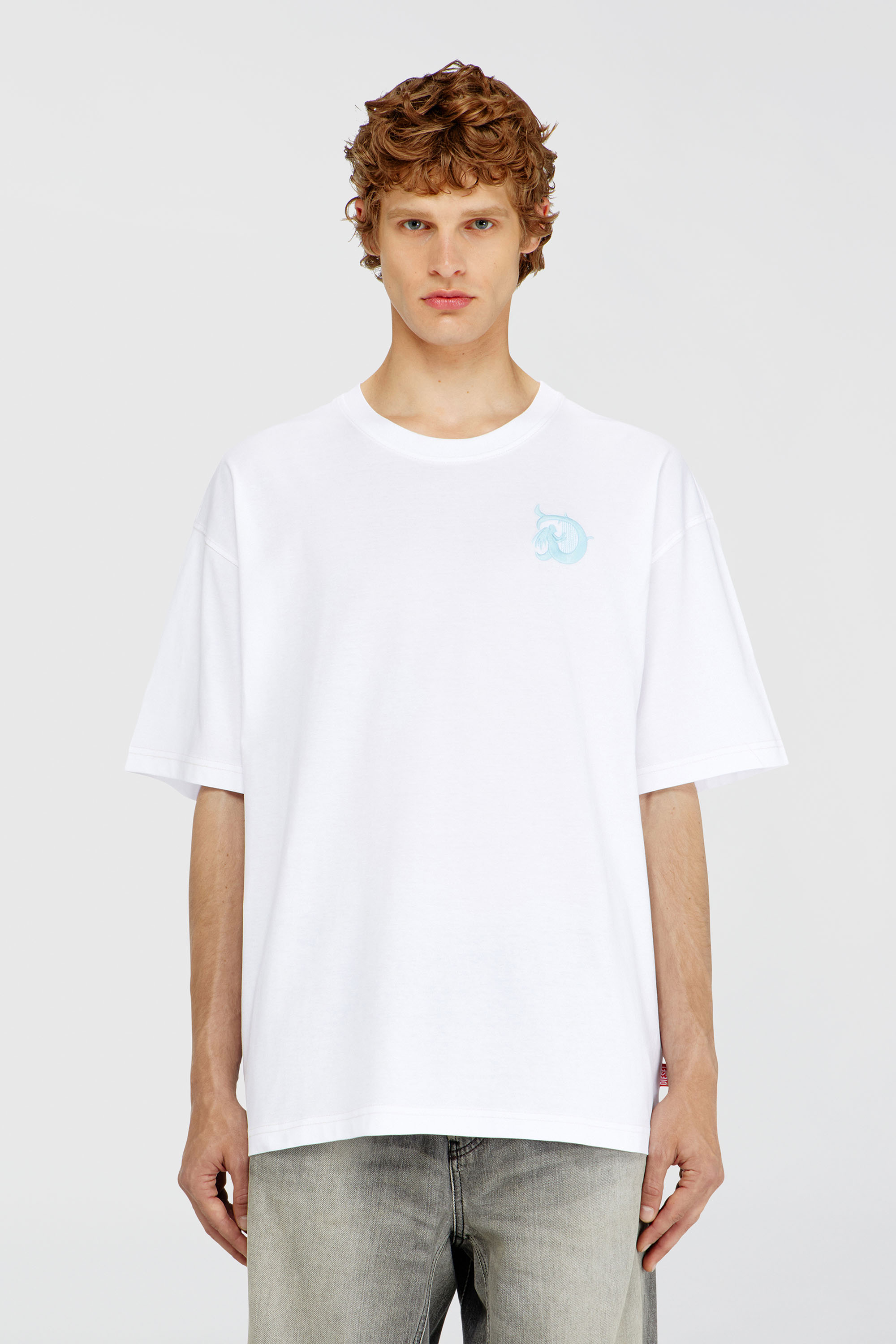 Diesel - T-BOXT-AA11, Man's Jersey T-shirt with flocked print in White - 3