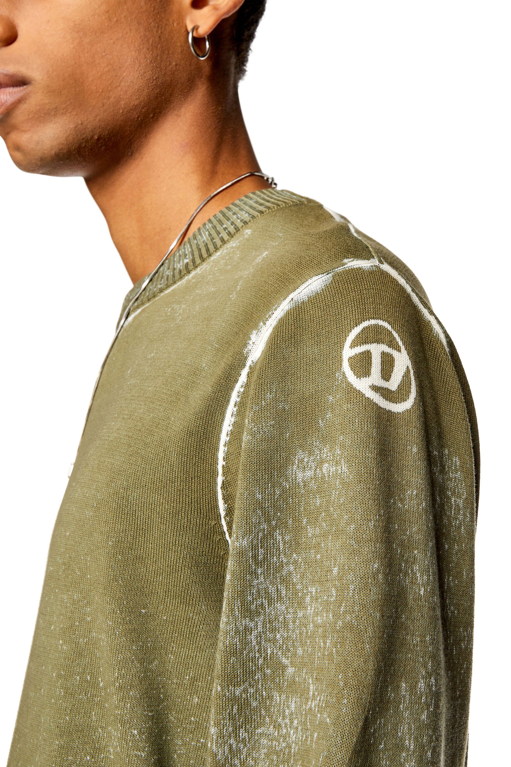Diesel - K-LARENCE-B, Man Reverse-print cotton jumper in Green - Image 5