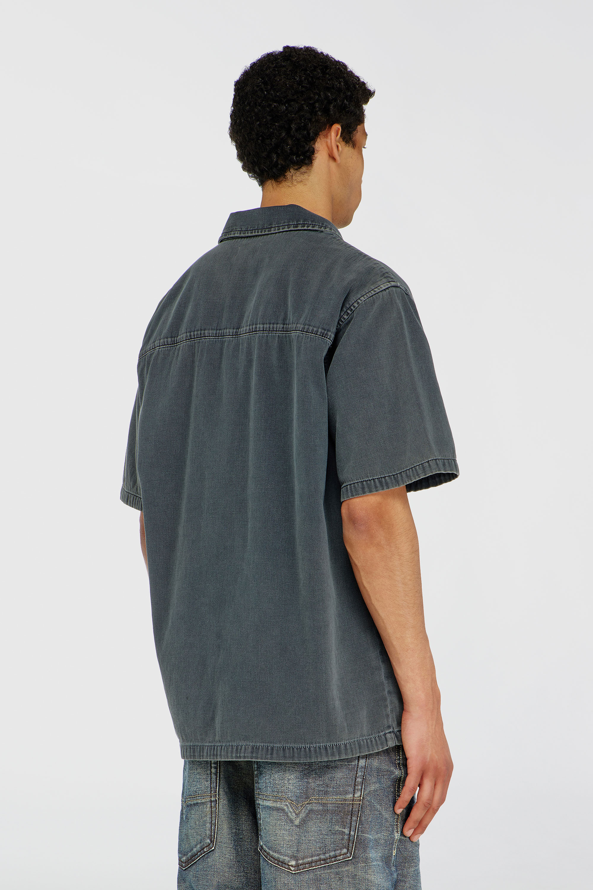 Men's Bowling shirt in coloured denim | Grey | Diesel TR