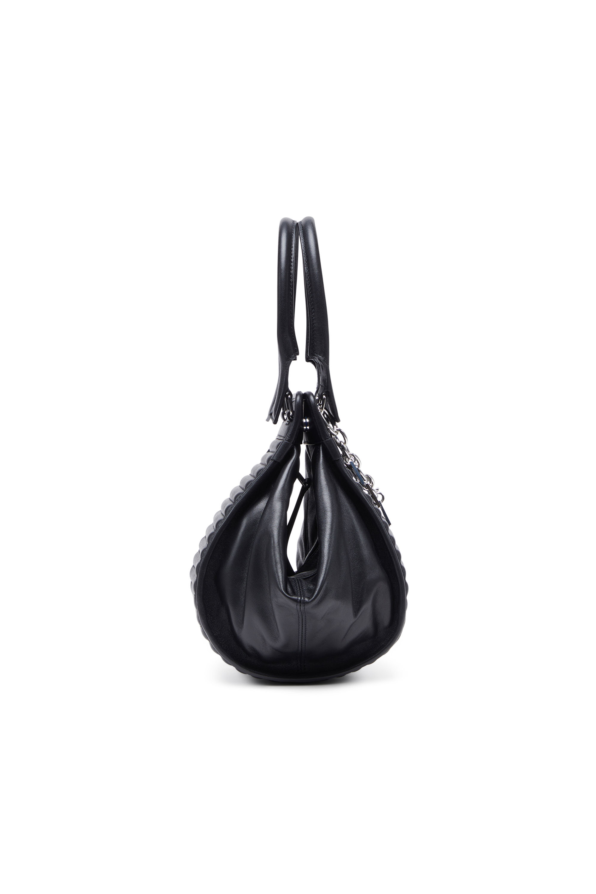 Diesel - D-VINA-RR S, Woman's D-Vina-RR S - Slouchy leather tote bag in Black - 5