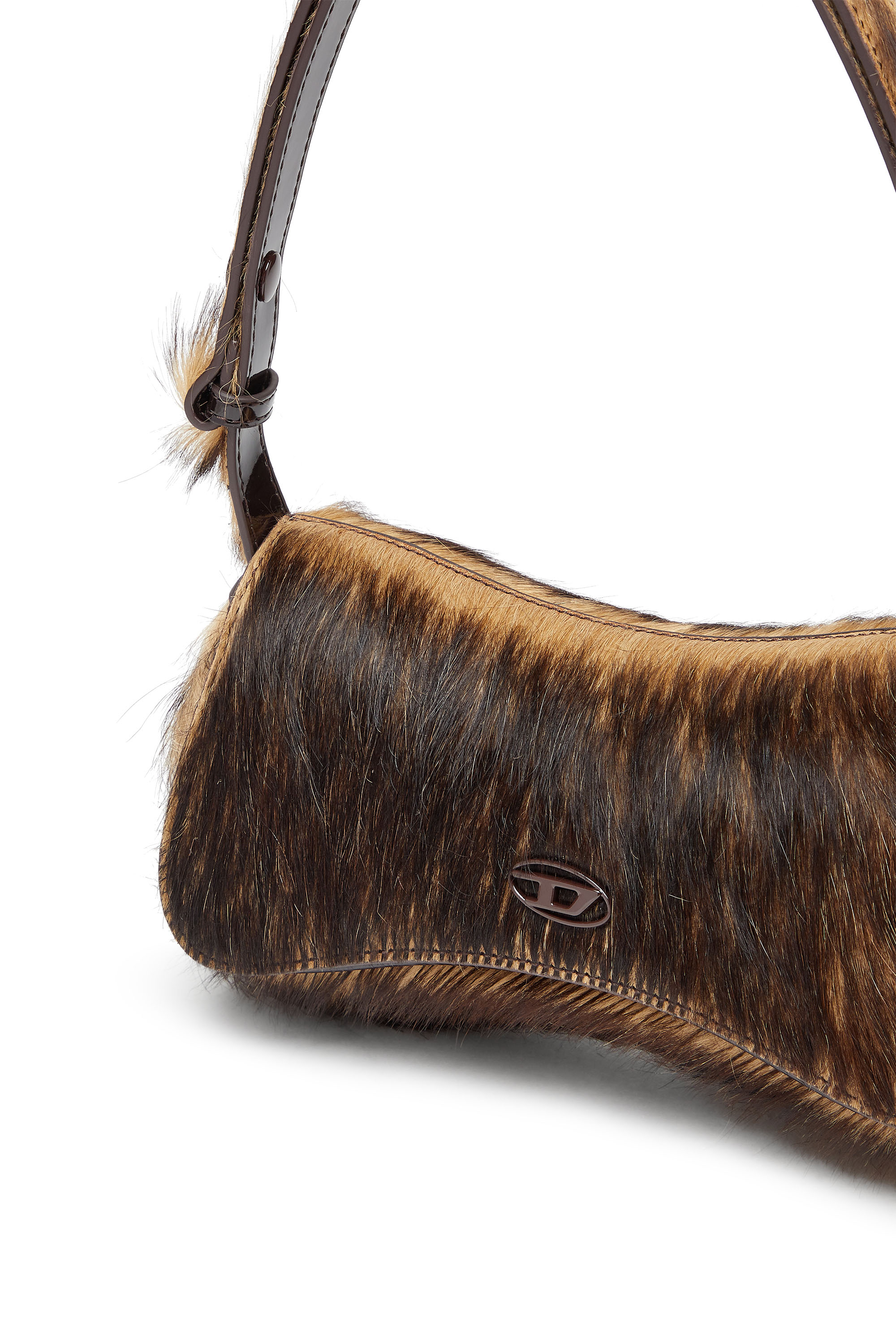 Diesel - PLAY CLUTCH, Woman's Play-Clutch in coloured hairy leather in Brown - 6