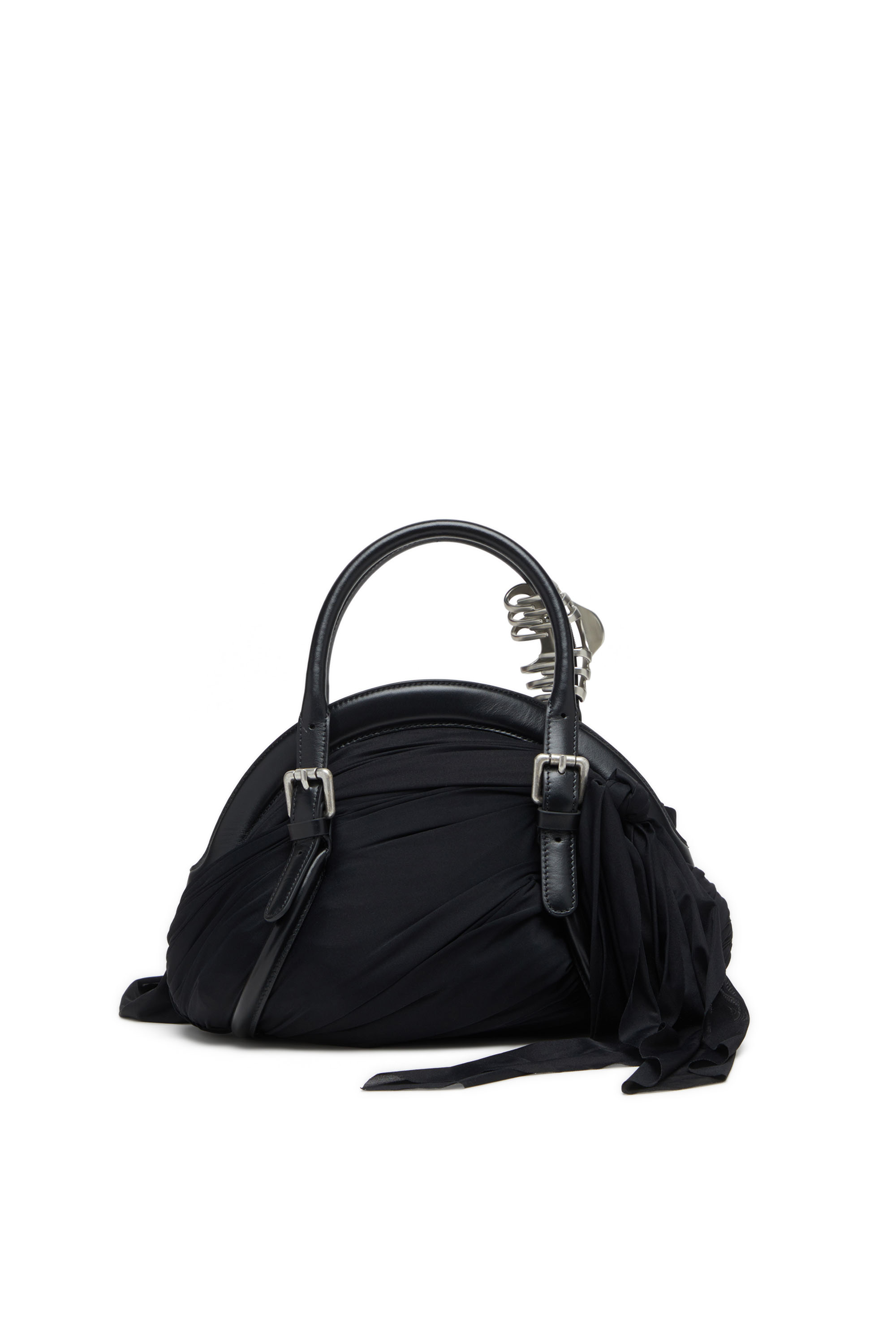 Diesel - TRASH-D TOP HANDLE, Woman's Trash-D-Bandana handbag in jersey and leather in Black - 3