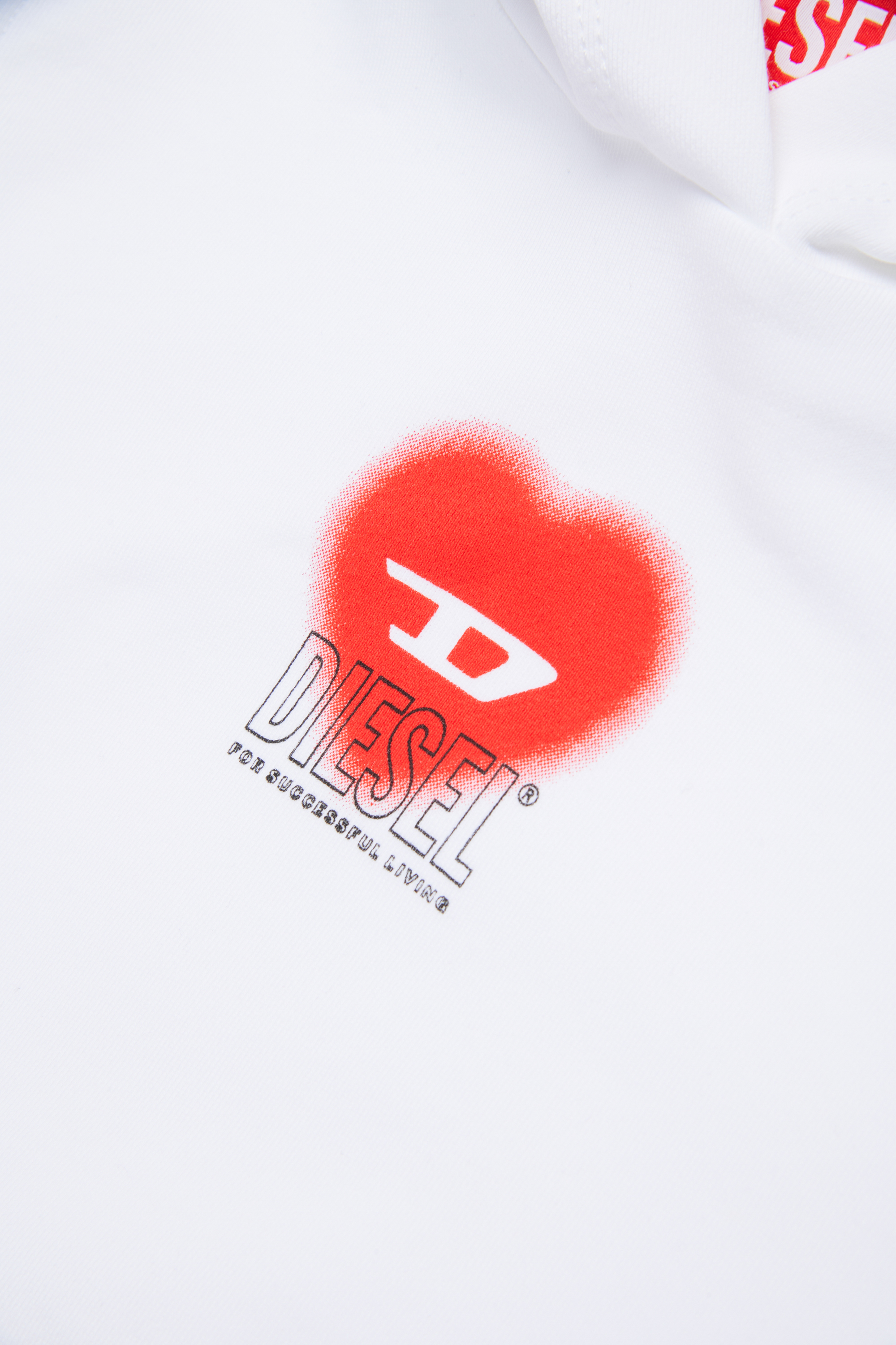 Cropped hoodie with heart logo | White | 4-16 YEARS Girls | Diesel